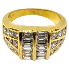 Sophia D. Bague en or jaune 18 carats avec diamants