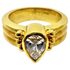 Sophia D. Bague en or jaune 18 carats avec diamants