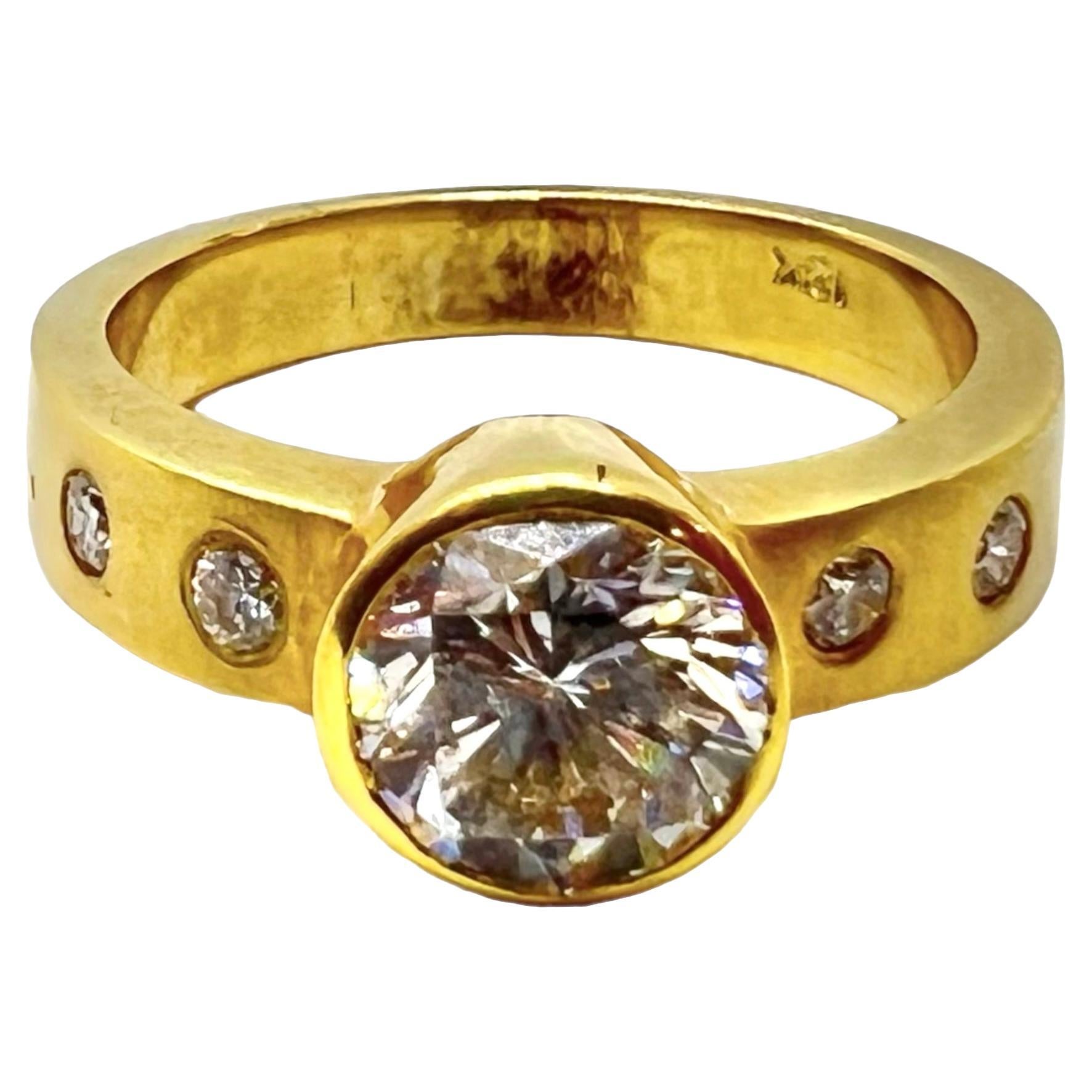 Sophia D. Diamantring aus 18 Karat Gelbgold mit Diamant im Angebot