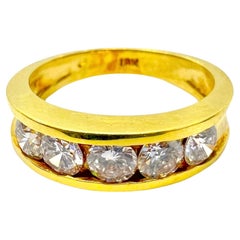 Sophia D. Bague en or jaune 18 carats avec diamants