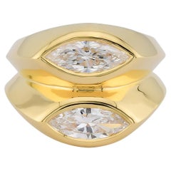 Anello con diamante in oro giallo 18 carati di Sophia D. A.