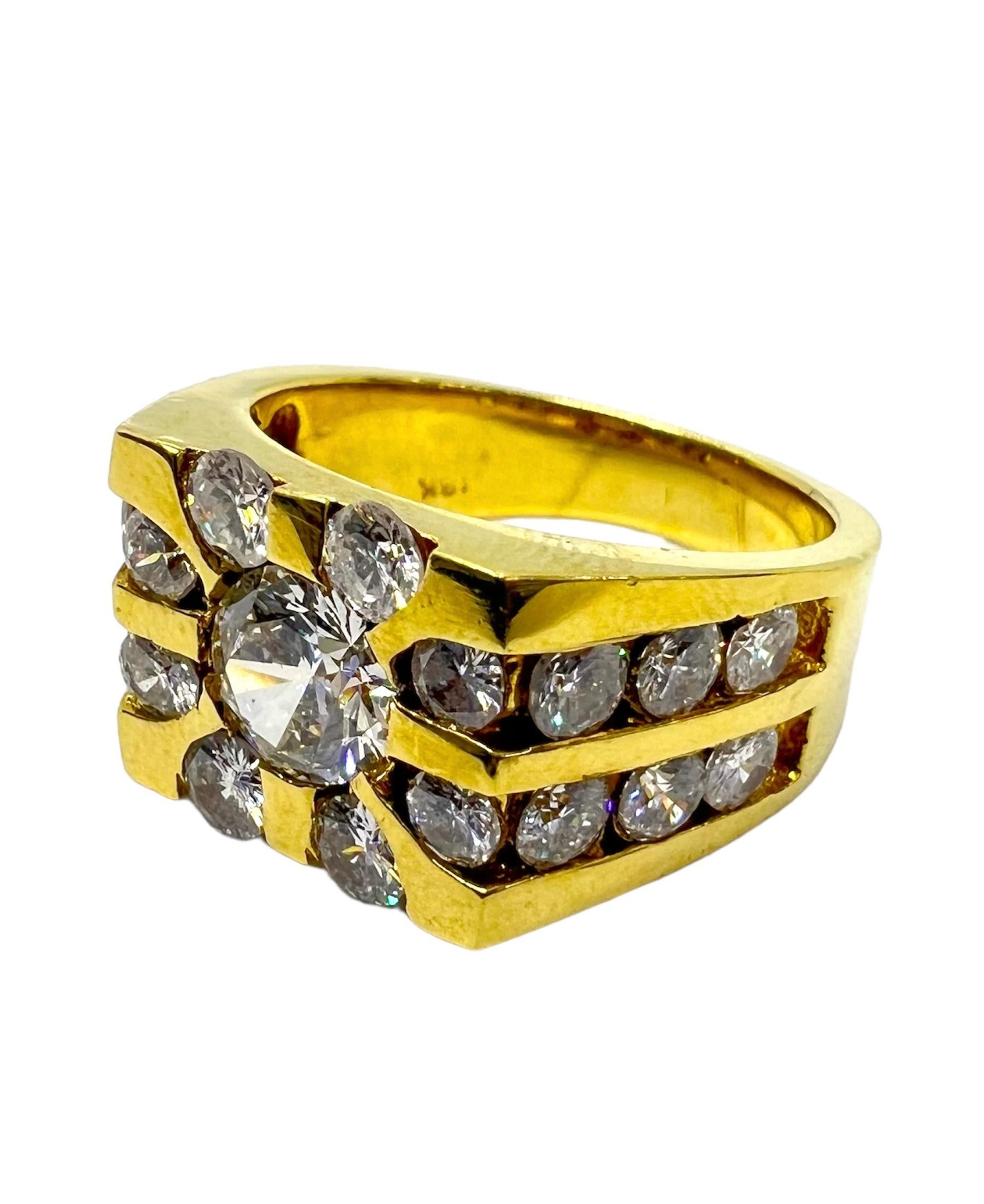 18K yellow gold dome ring with center round diamond accentuated with small round diamonds.

Sophia D by Joseph Dardashti LTD has been known worldwide for 35 years and are inspired by classic Art Deco design that merges with modern manufacturing