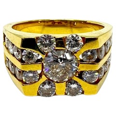 Sophia D. 18K Yellow Gold Dome Ring with Diamonds