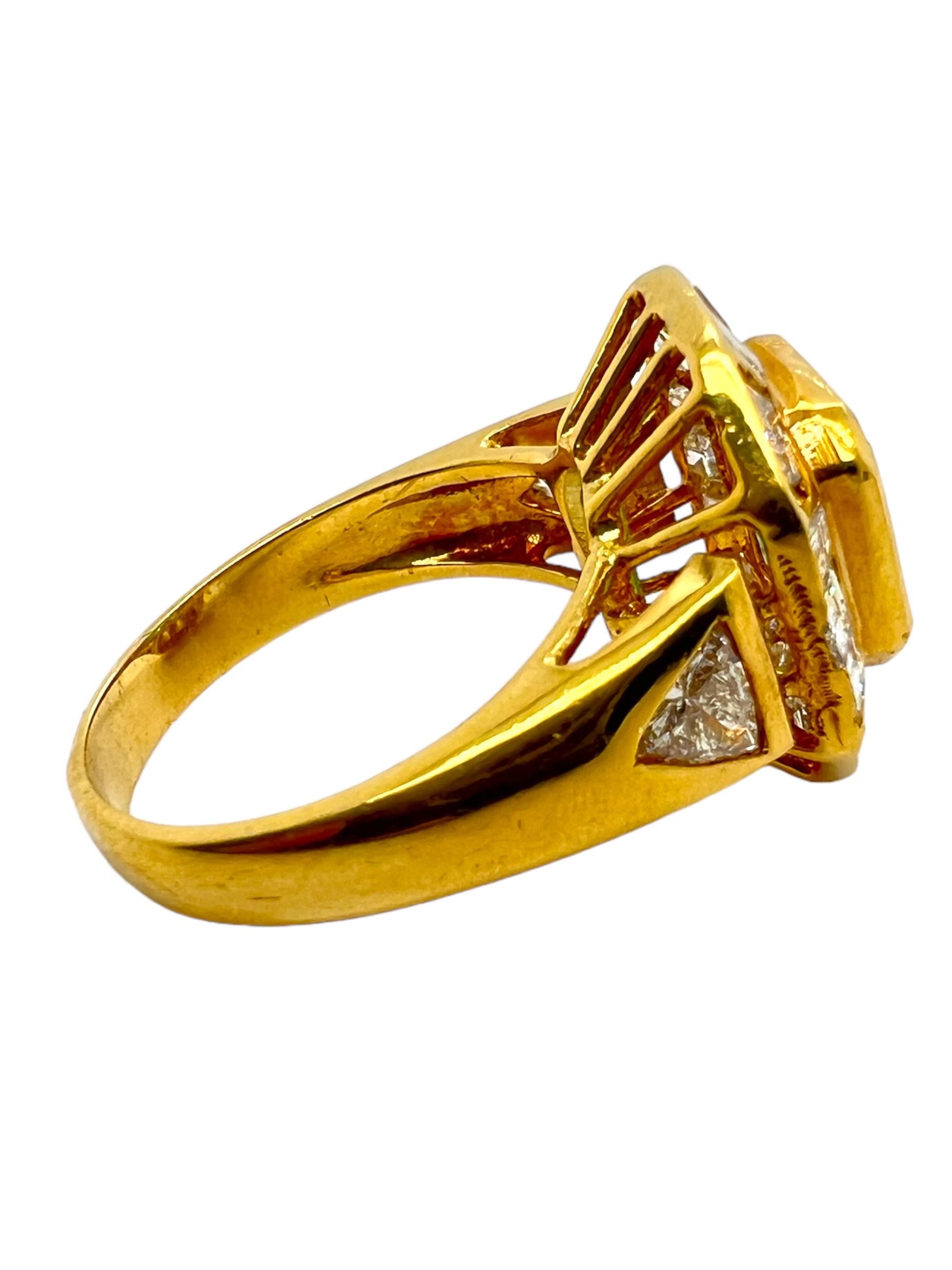 Emerald Cut Sophia D. 18K Yellow Gold Emerald and Diamond Ring