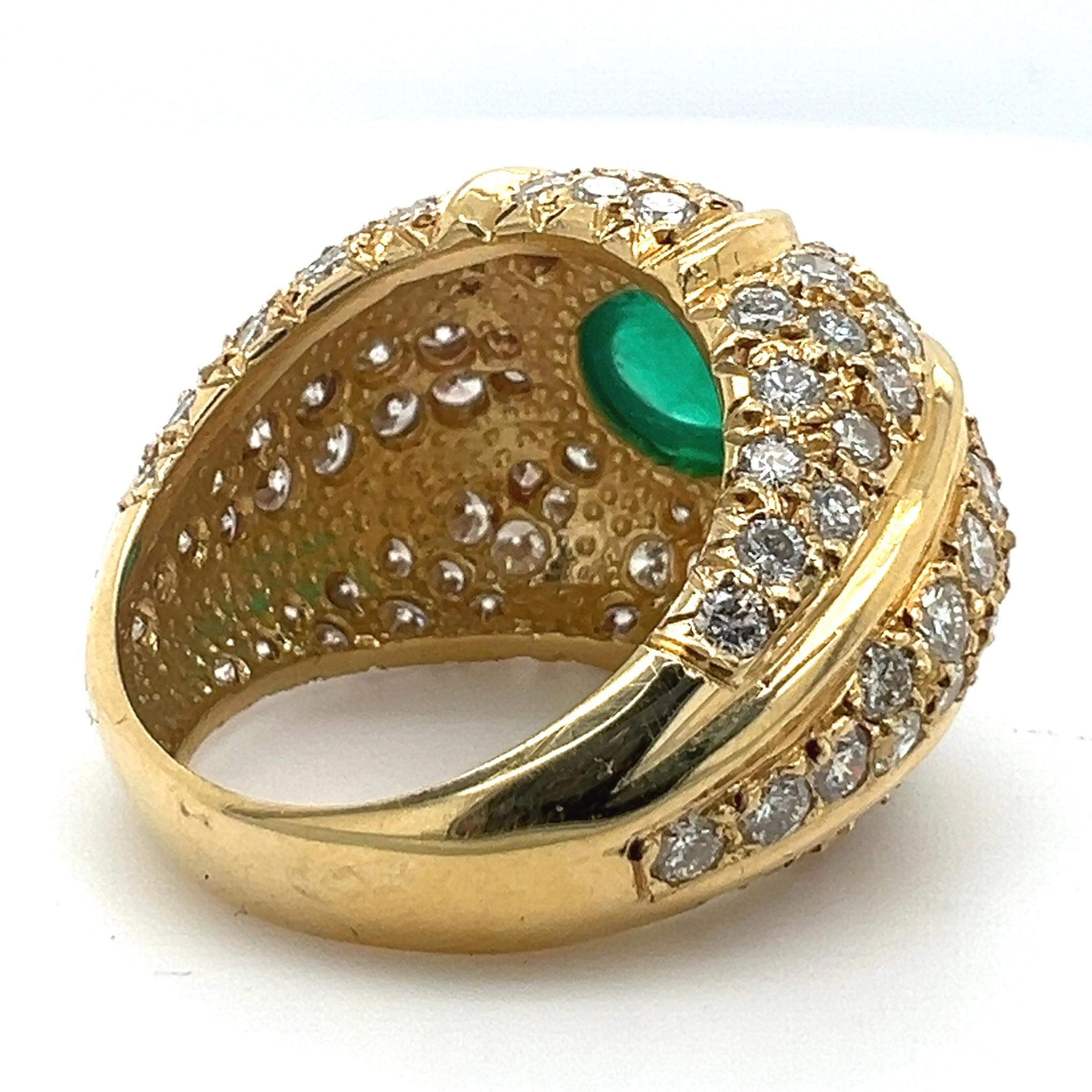 Sophia D. 18K Yellow Gold Emerald and Diamond Ring  In New Condition For Sale In New York, NY