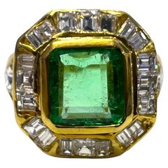Sophia D. 18K Yellow Gold Emerald and Diamond Ring
