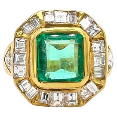 Sophia D. 18K Yellow Gold Emerald and Diamond Ring