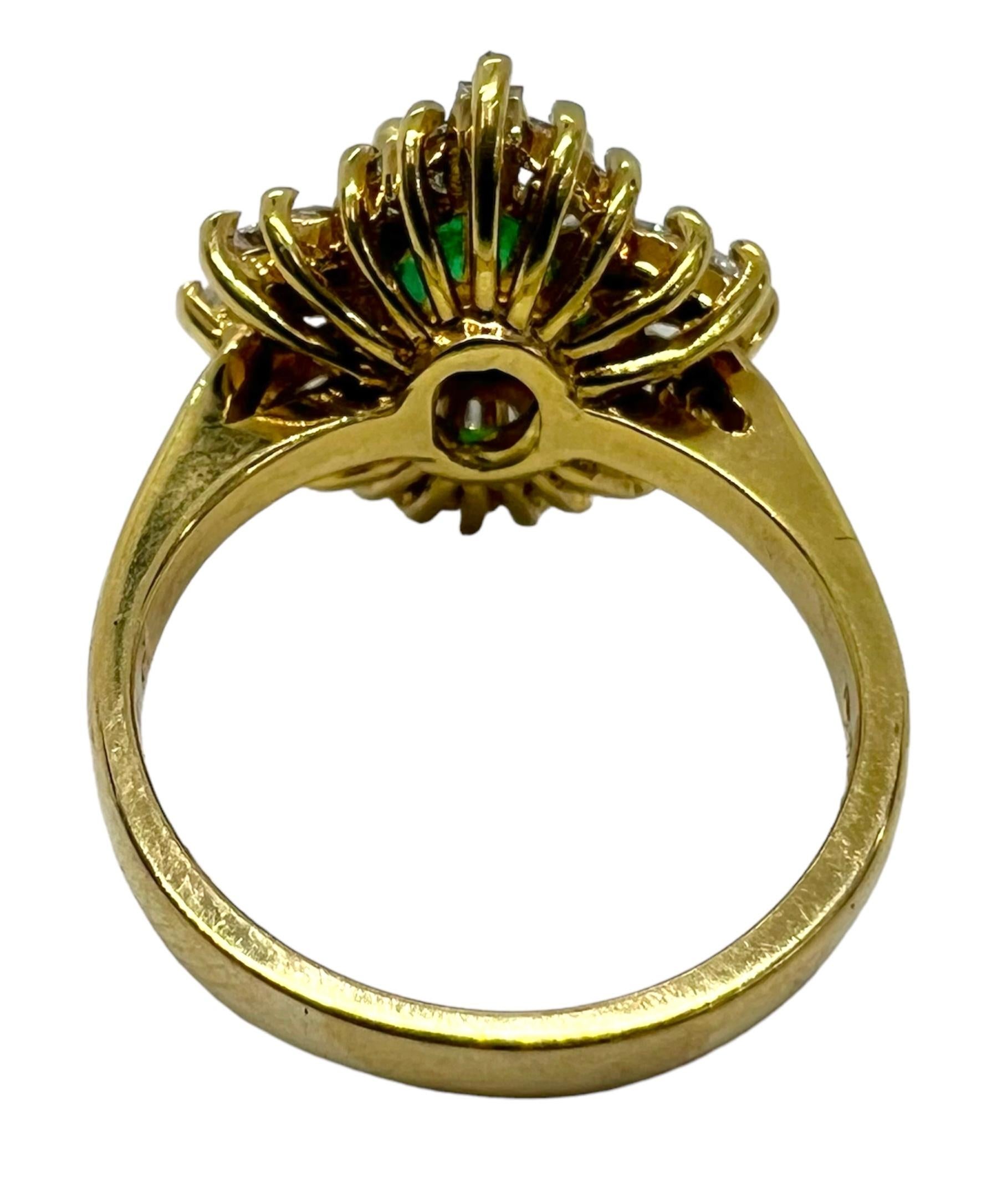 Oval Cut Sophia D. 18K Yellow Gold Emerald Ring For Sale