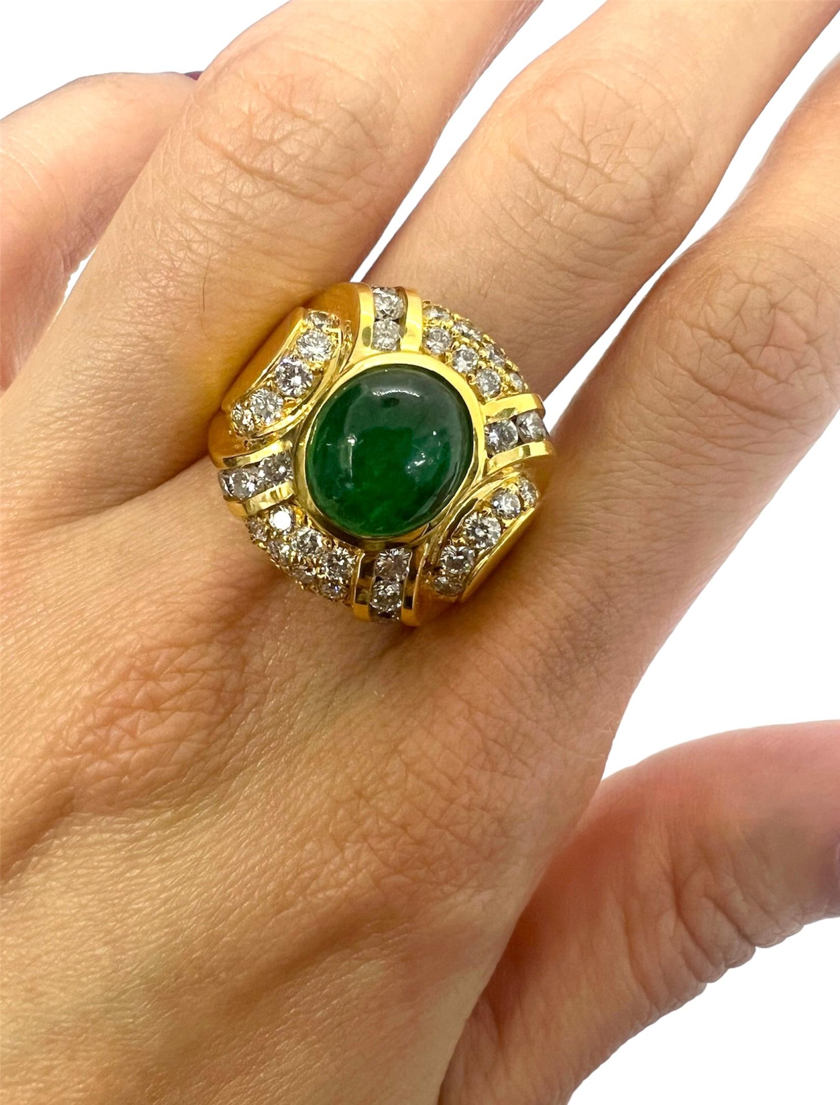 Emerald Cut Sophia D. 18K Yellow Gold Emerald Ring For Sale