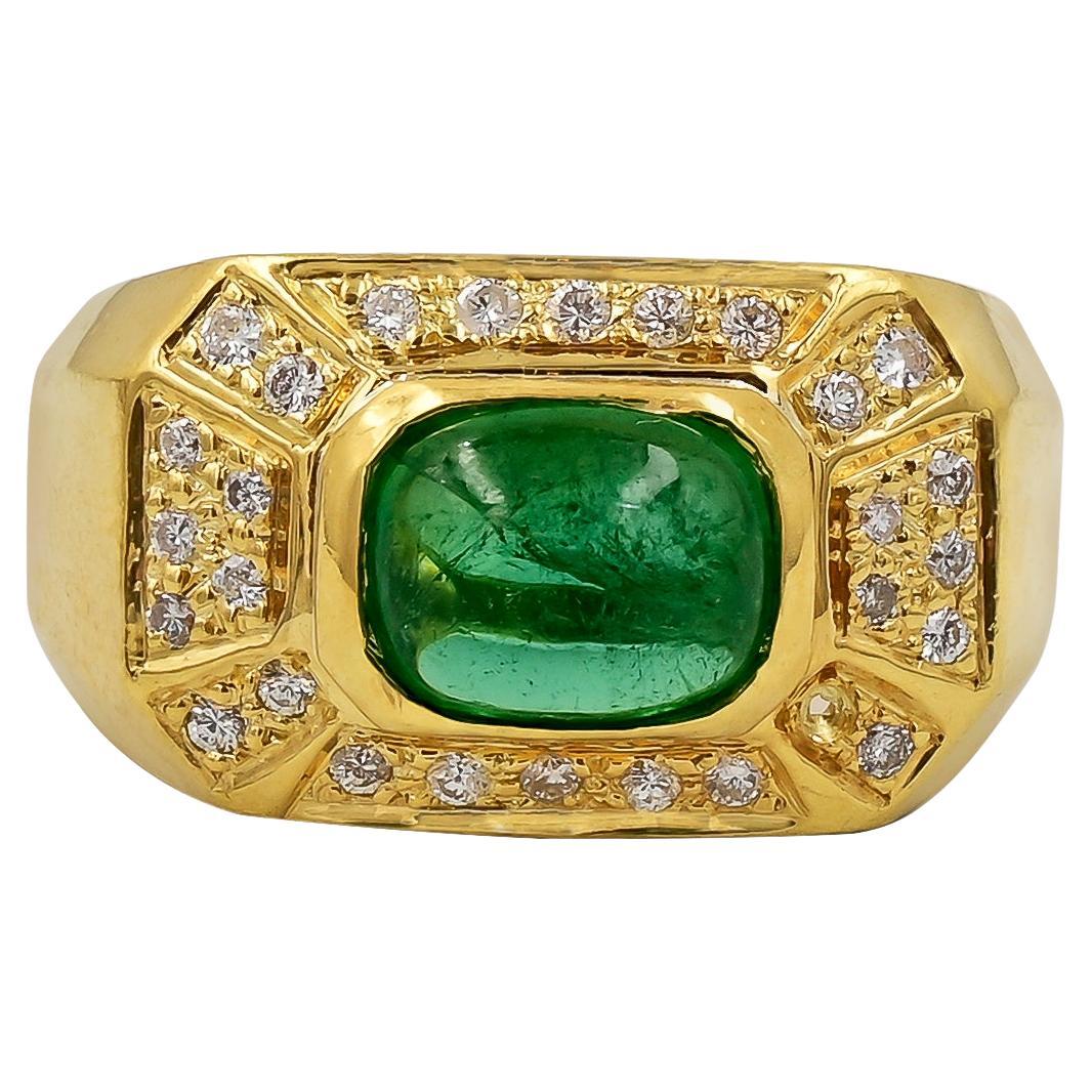 Sophia D. 18K Yellow Gold Emerald Ring For Sale