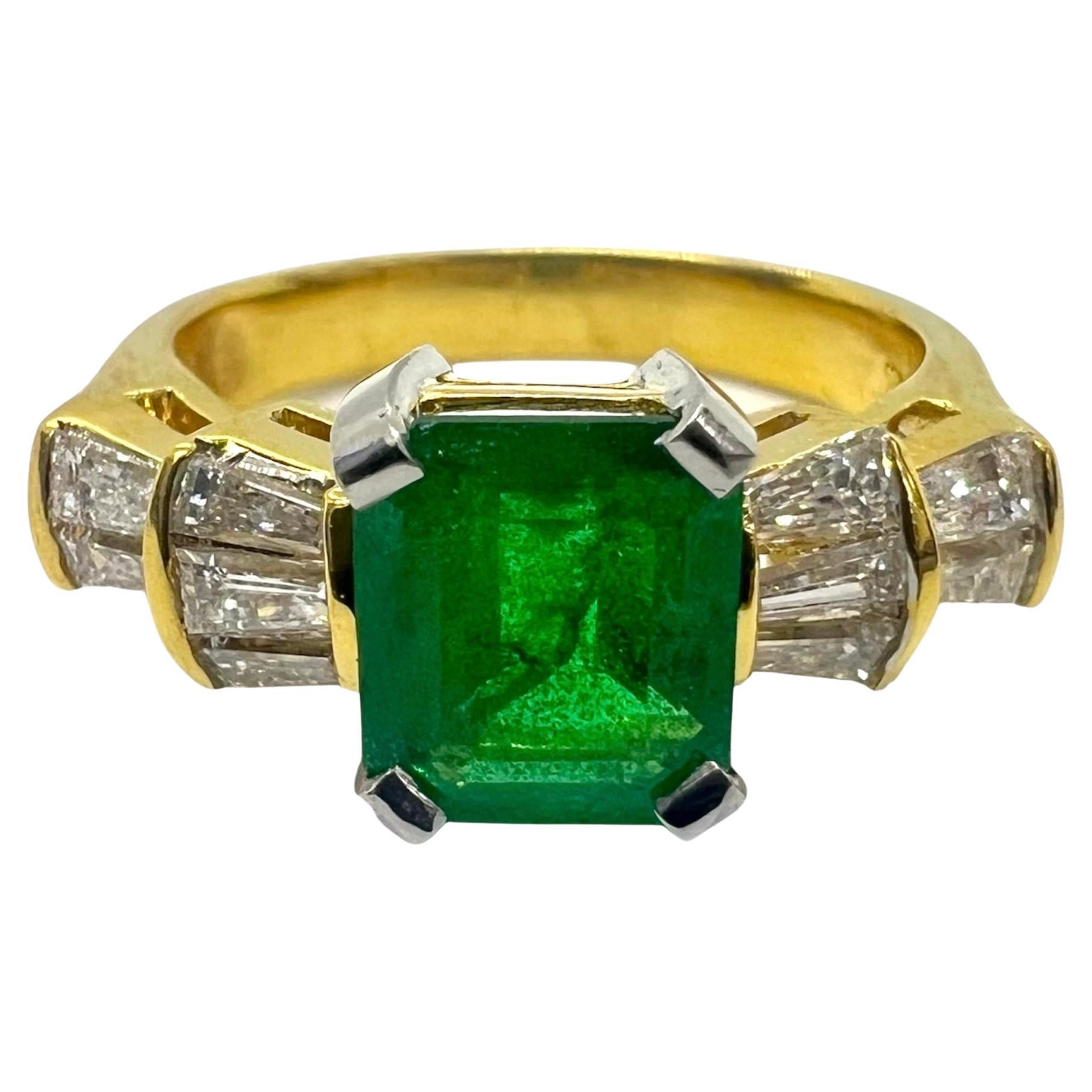 Sophia D. 18K Yellow Gold Emerald Ring
