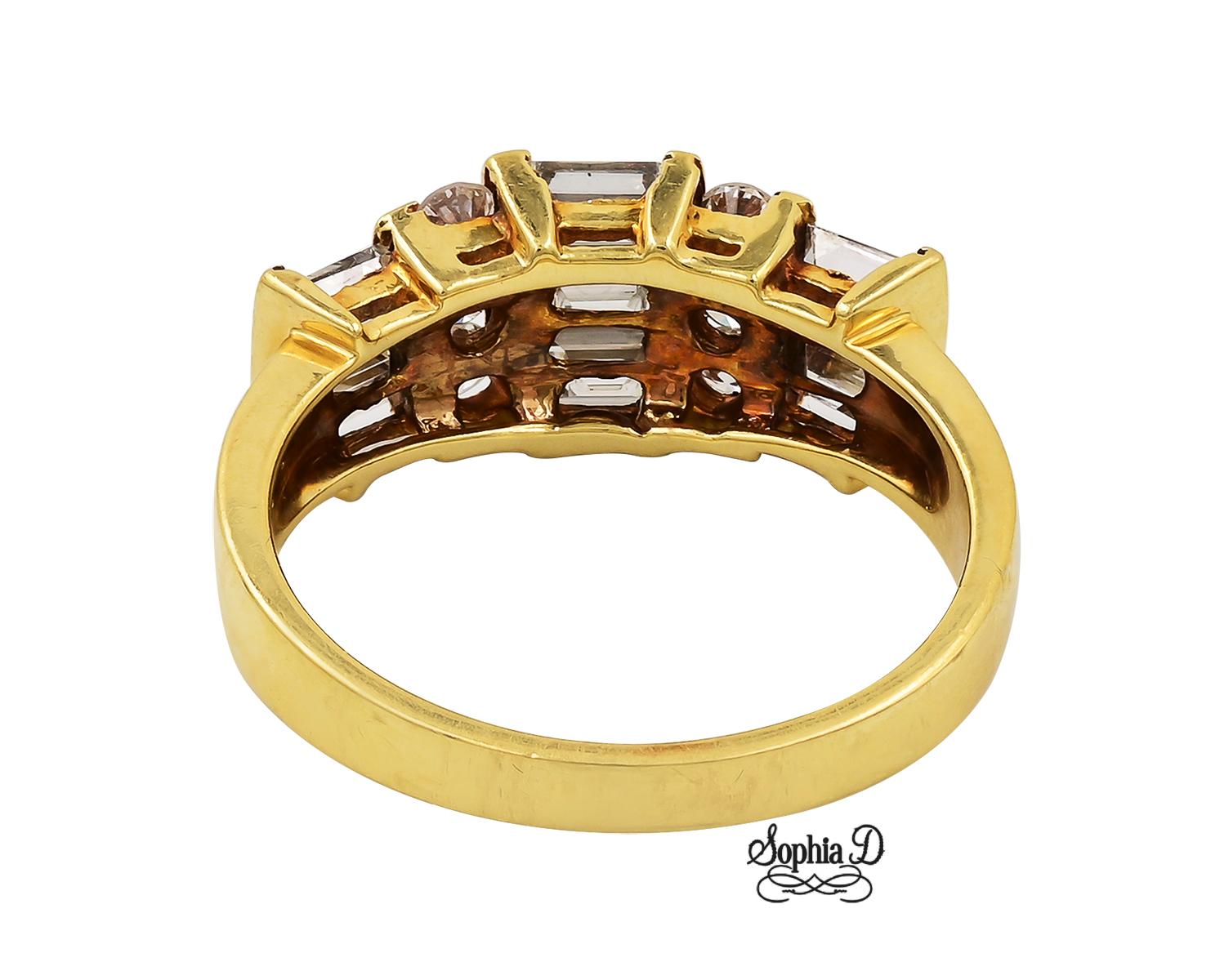 Art Deco Sophia D. 18K Yellow Gold Ring  For Sale