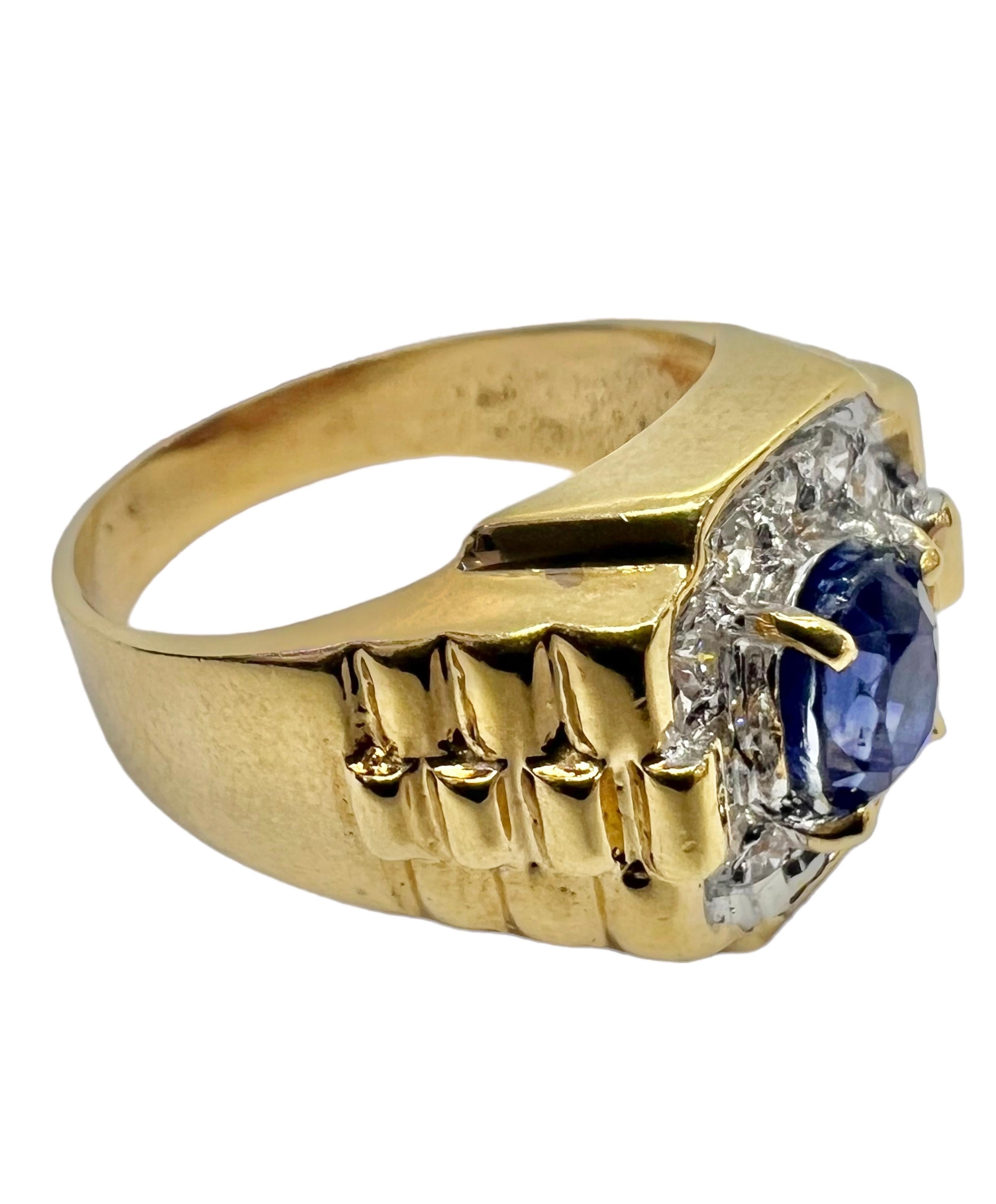 18K yellow gold ring with blue sapphire and small diamonds.

Sophia D by Joseph Dardashti LTD has been known worldwide for 35 years and are inspired by classic Art Deco design that merges with modern manufacturing techniques.