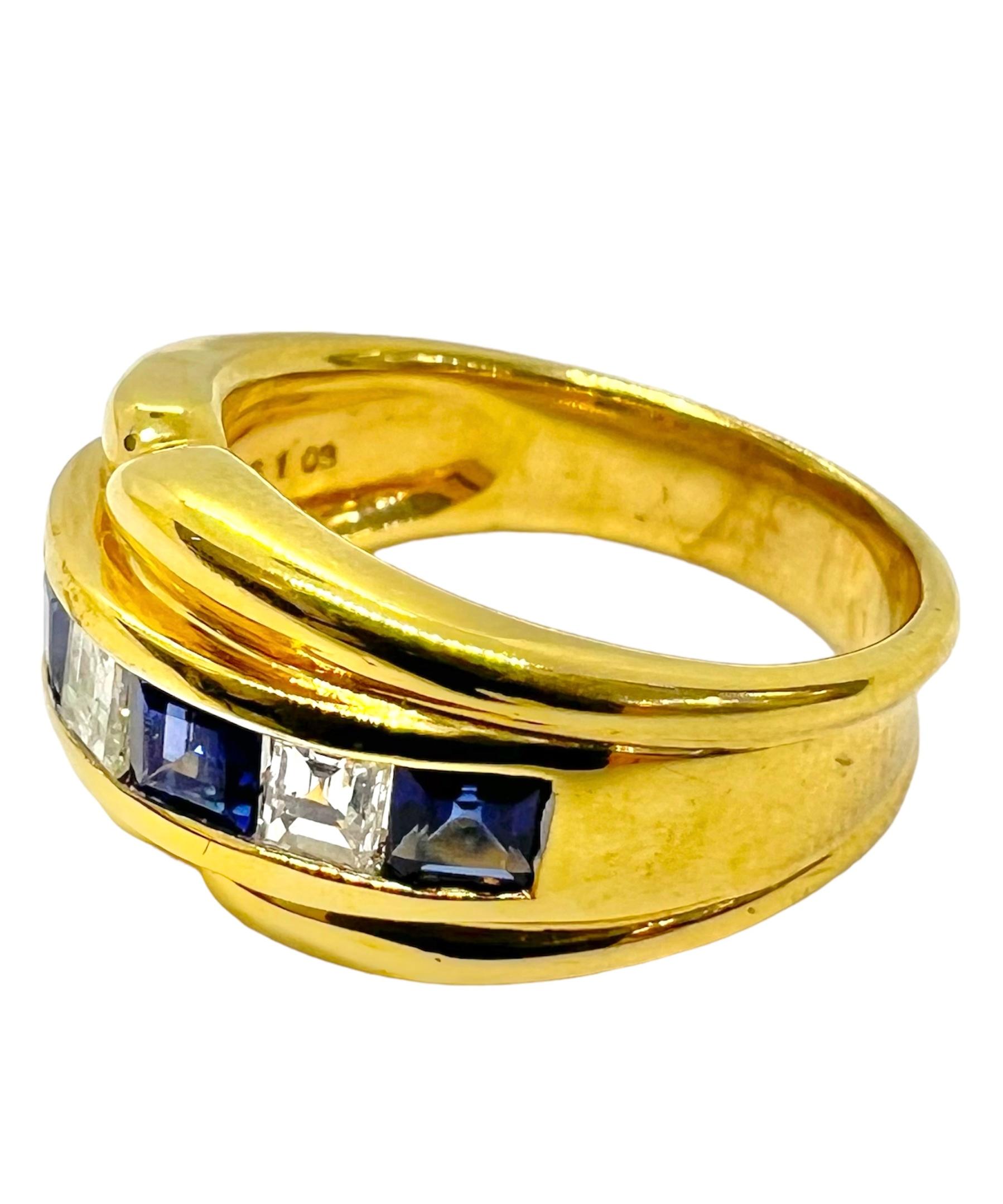 18K yellow gold ring with .49 carat diamonds and 1.03 carat blue sapphire.

Sophia D by Joseph Dardashti LTD has been known worldwide for 35 years and are inspired by classic Art Deco design that merges with modern manufacturing techniques.  