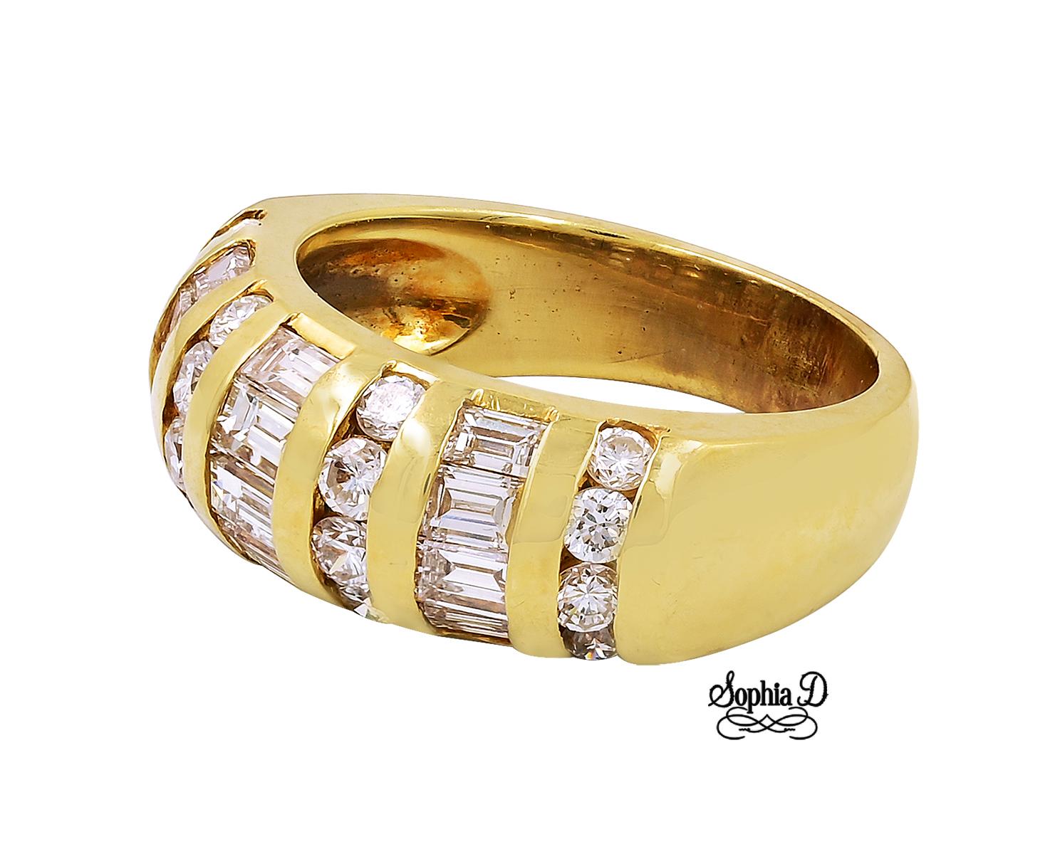 18K yellow gold ring with round diamonds and emerald cut diamonds.

Sophia D by Joseph Dardashti LTD has been known worldwide for 35 years and are inspired by classic Art Deco design that merges with modern manufacturing techniques.  