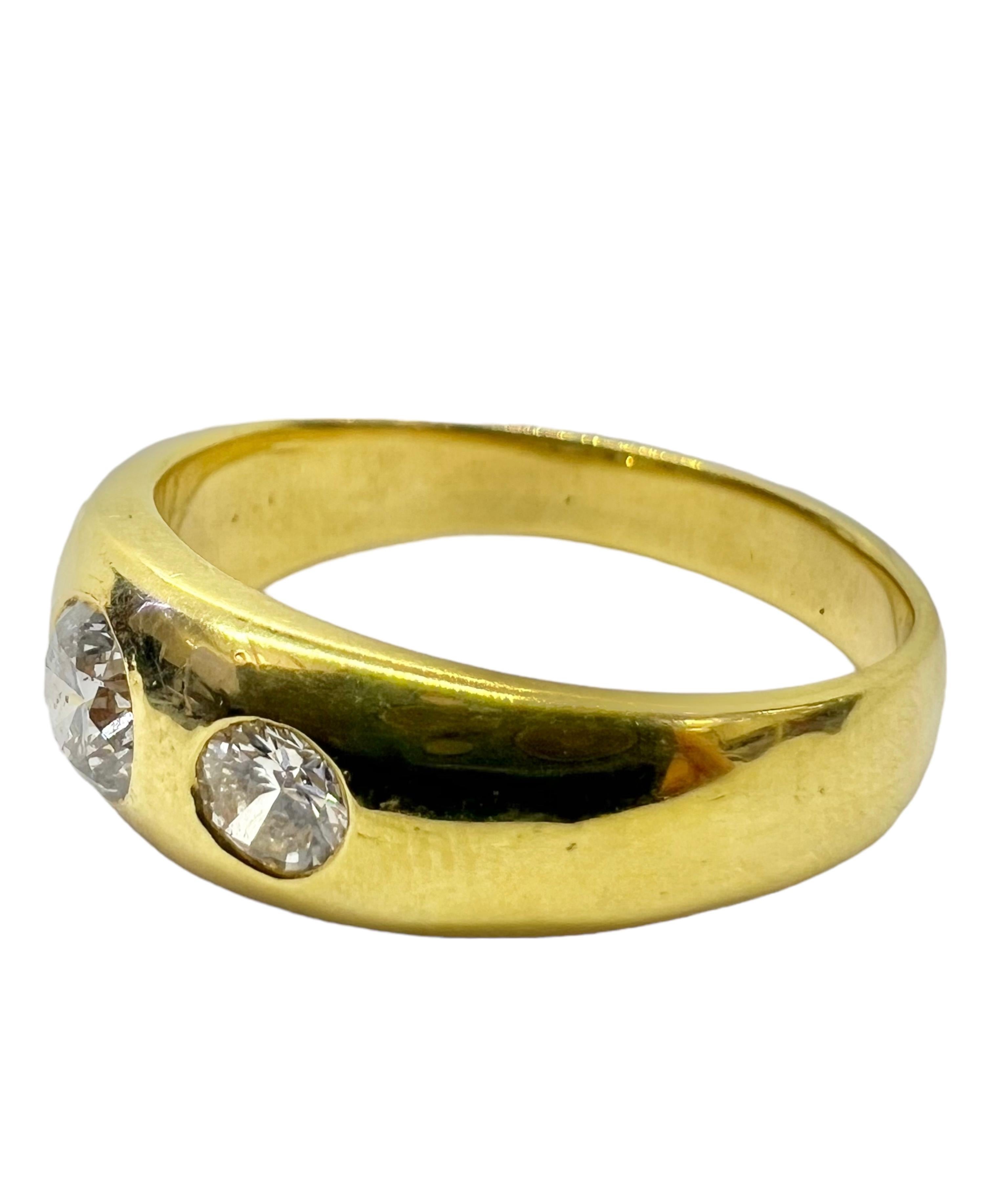 18K yellow gold ring with 3 round diamonds.

Sophia D by Joseph Dardashti LTD has been known worldwide for 35 years and are inspired by classic Art Deco design that merges with modern manufacturing techniques. 