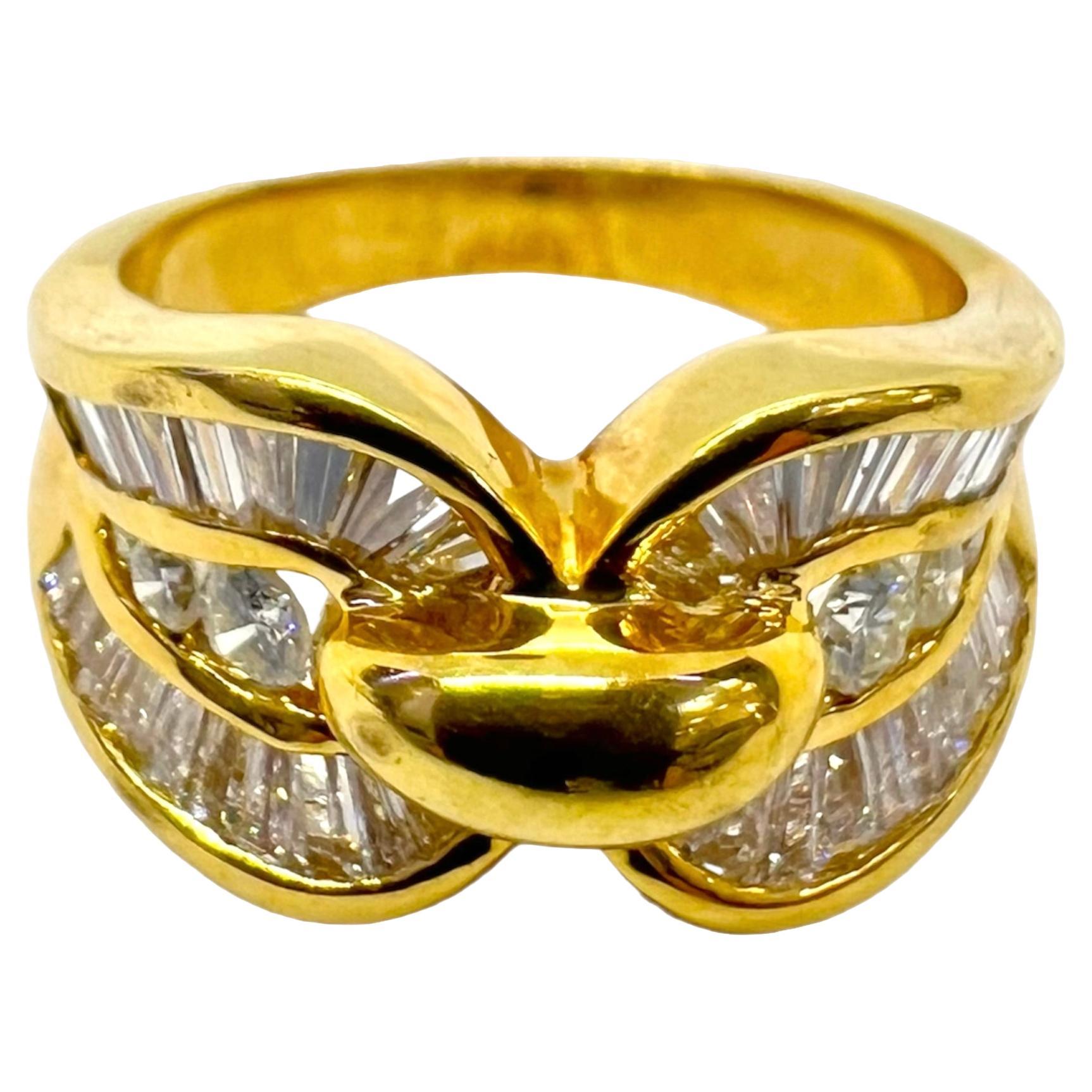 Sophia D. 18K Yellow Gold Ring with Diamonds  For Sale