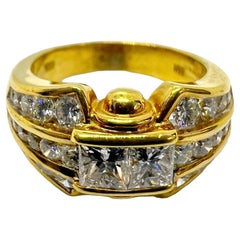 Sophia D. Bague en or jaune 18 carats avec diamants 
