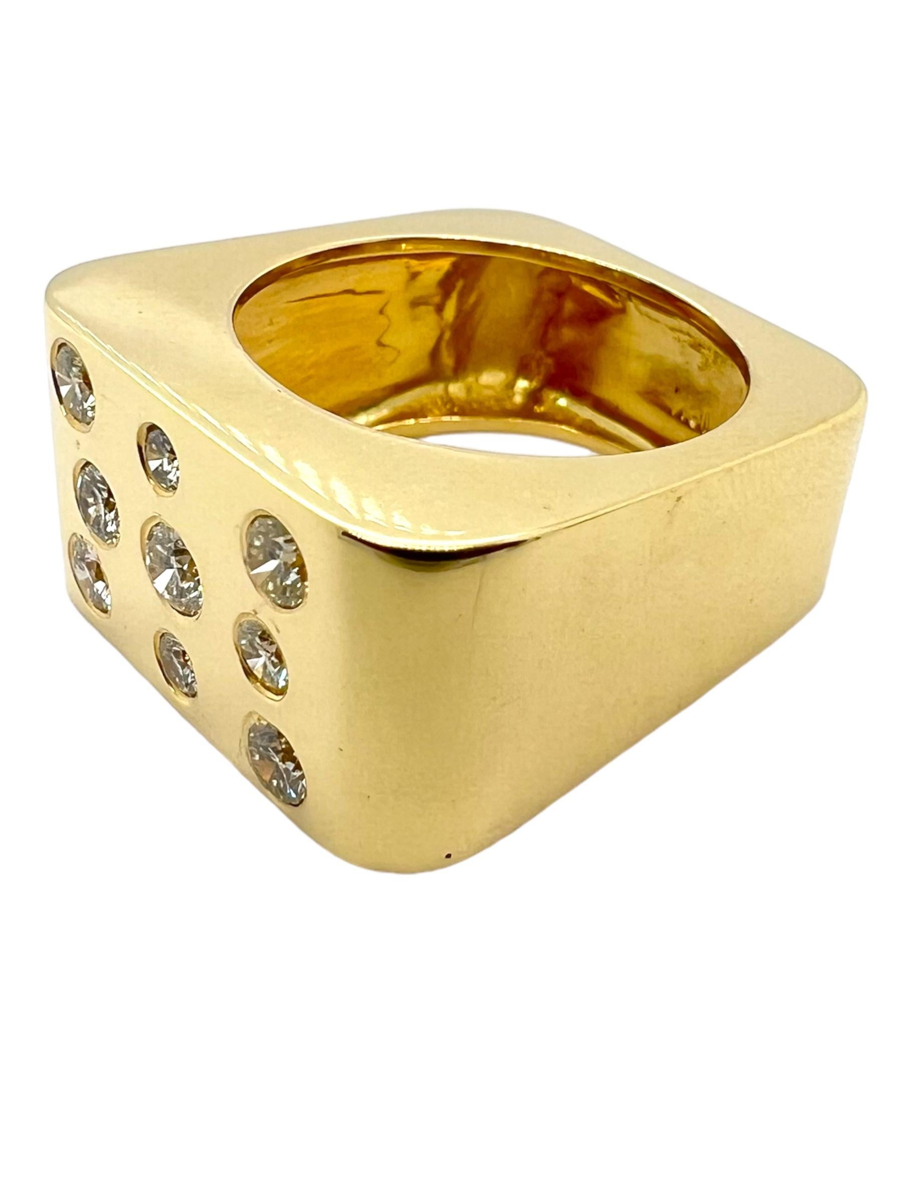 18K yellow gold ring with 9 small round diamonds.

Sophia D has been known world-wide for over 40 years because of its rich history of design and quality craftsmanship. From art deco to antique reproduction, these timeless pieces, when merged with