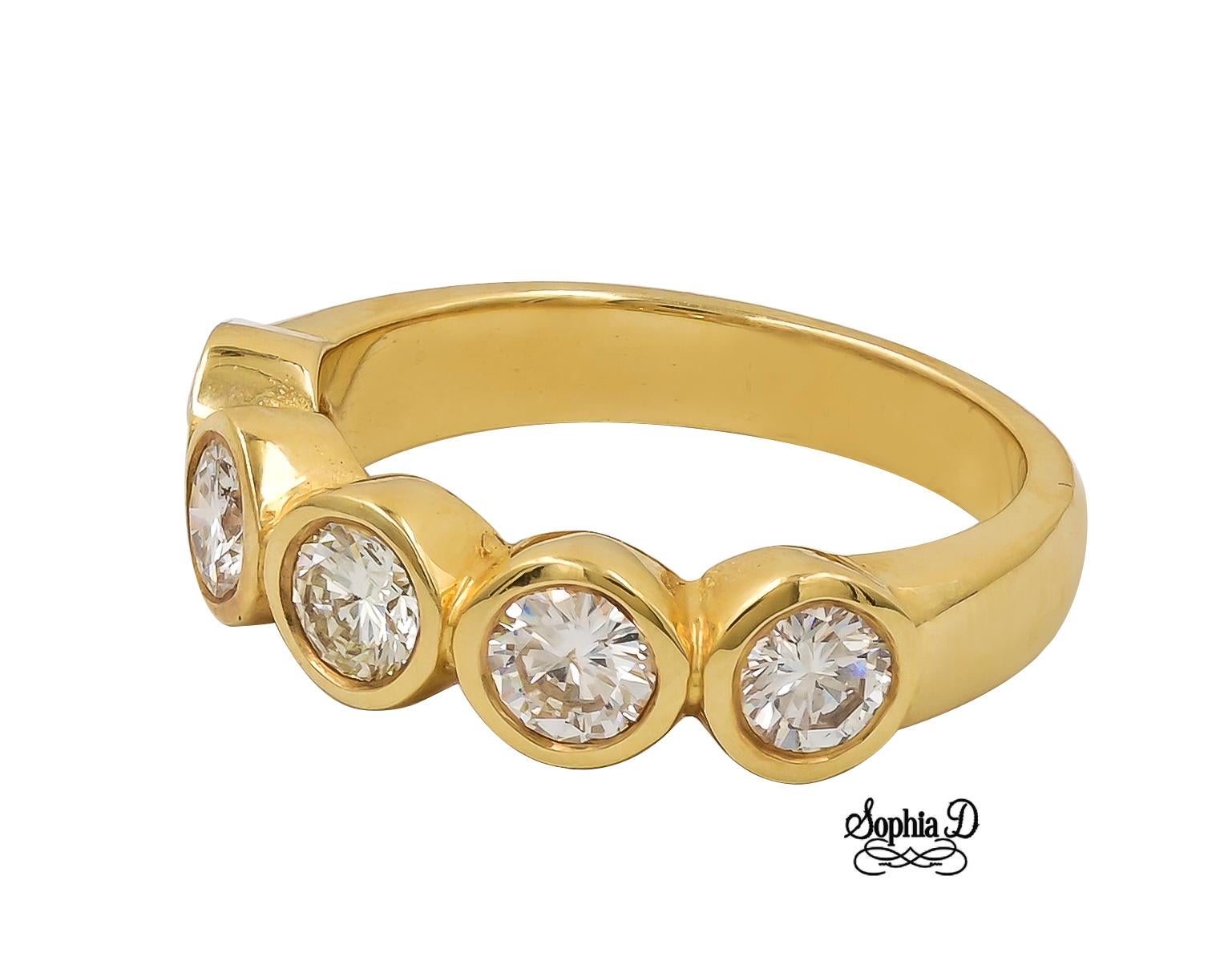 18K yellow gold diamond ring with 5 small round diamonds.

Sophia D by Joseph Dardashti LTD has been known worldwide for 35 years and are inspired by classic Art Deco design that merges with modern manufacturing techniques.  