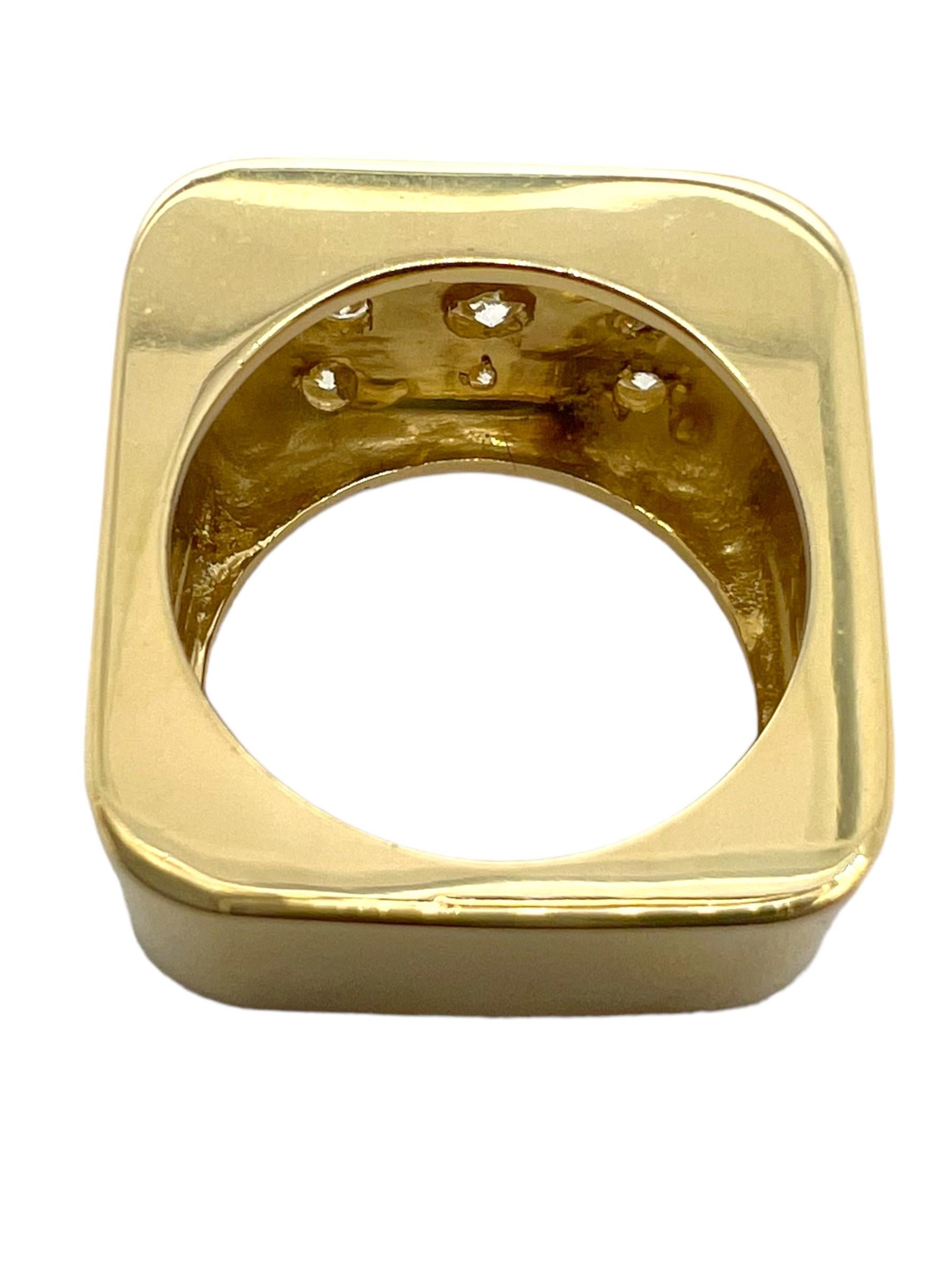 Art Deco Sophia D. 18K Yellow Gold Ring with Round Diamonds For Sale