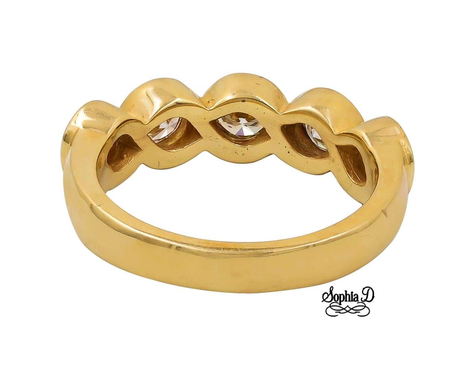 Art Deco Sophia D. 18K Yellow Gold Ring with Round Diamonds  For Sale