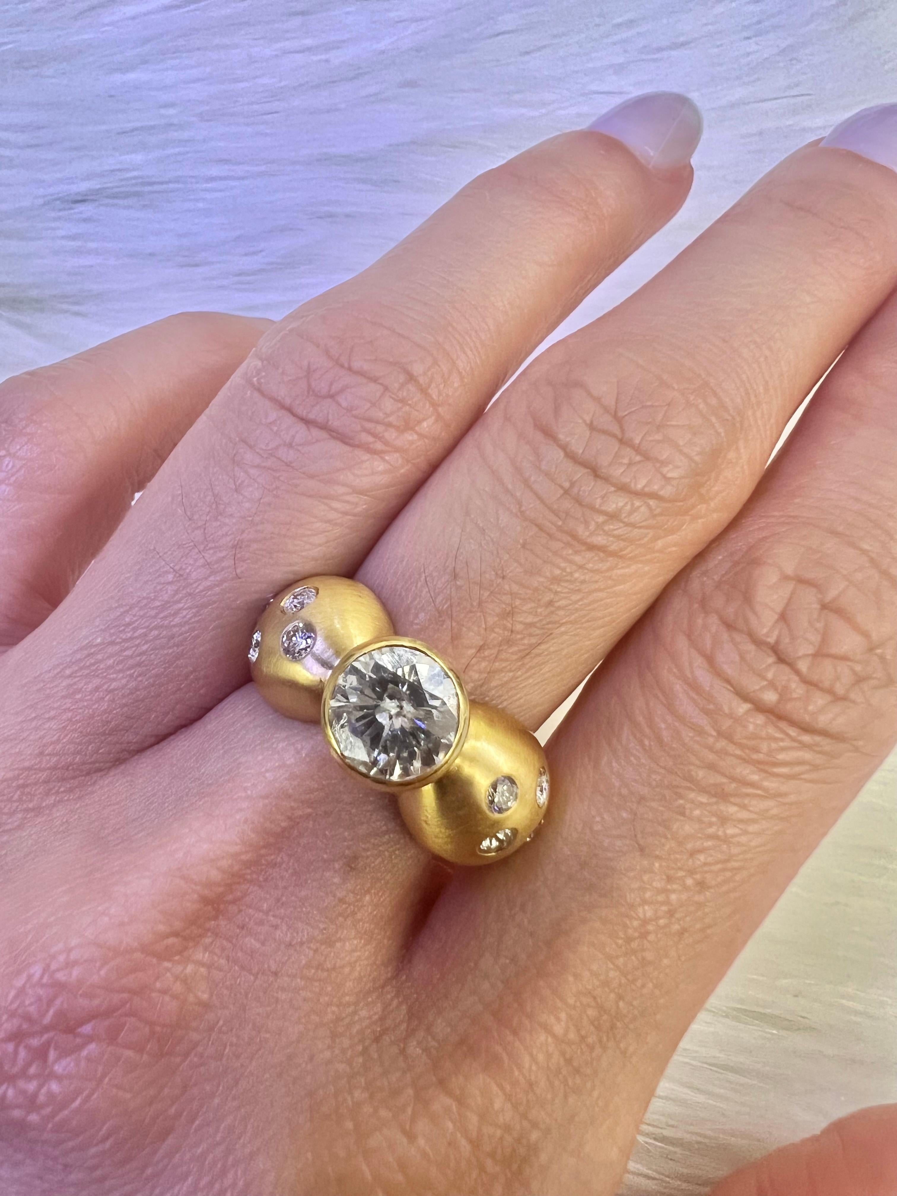 Sophia D. 18K Yellow Gold Ring with Round Diamonds  In New Condition For Sale In New York, NY