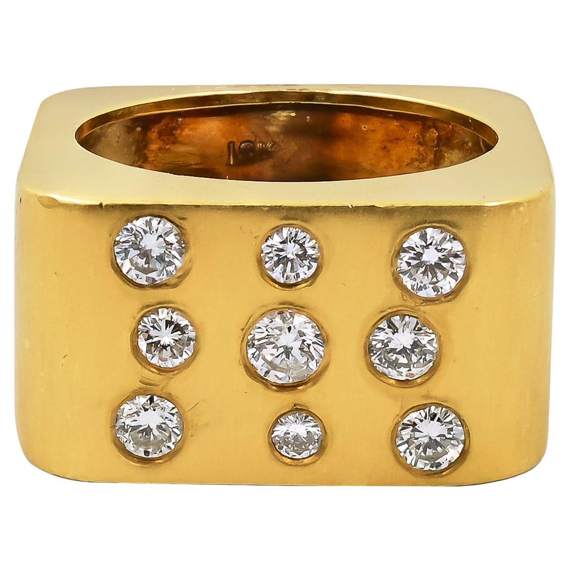 Sophia D. 18K Yellow Gold Ring with Round Diamonds  For Sale