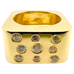 Anello Sophia D. in oro giallo 18 carati con diamanti rotondi