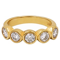 Sophia D. Bague en or jaune 18 carats avec diamants ronds 
