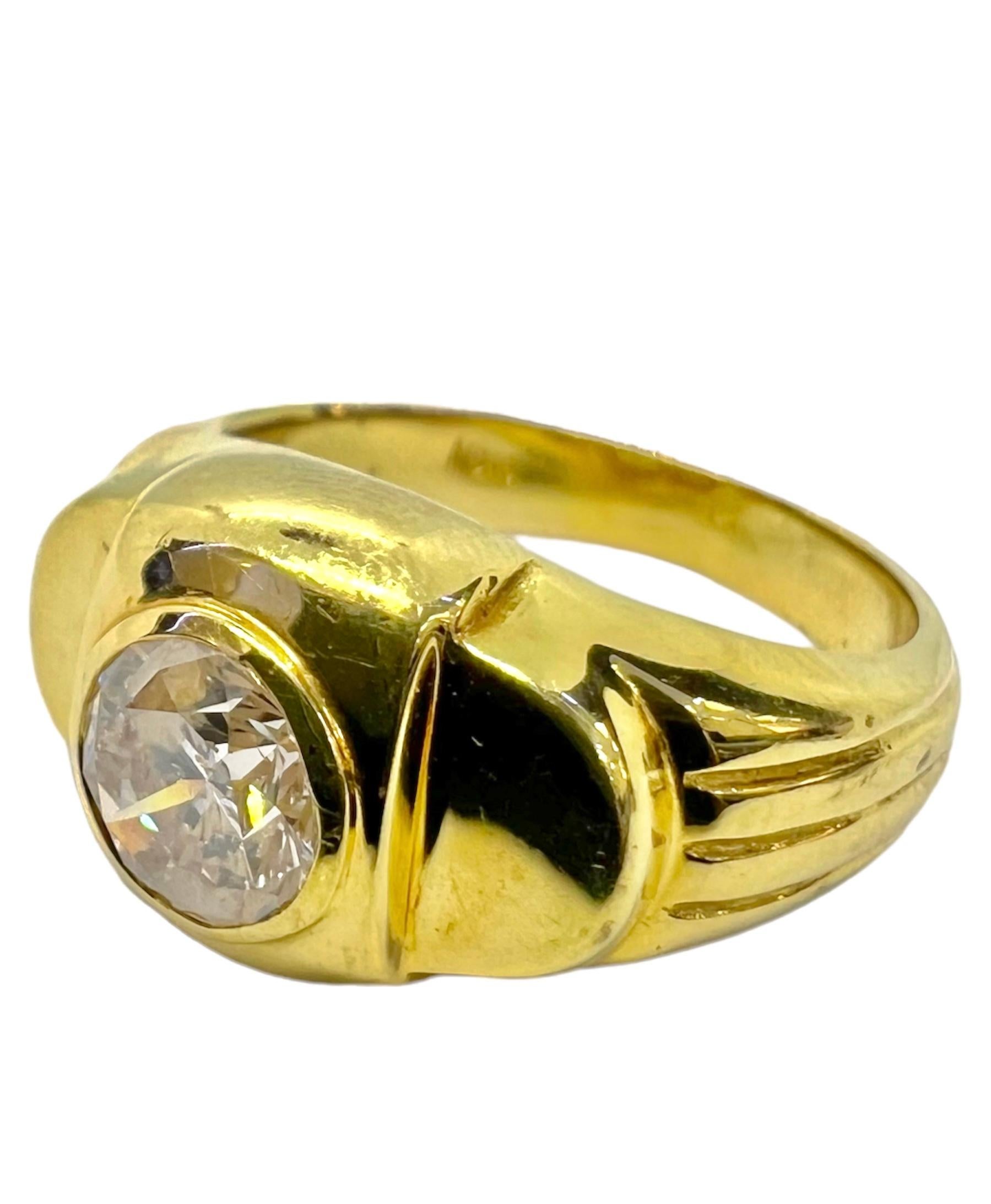 Art Deco Sophia D. 18K Yellow Gold Round Diamond Ring For Sale