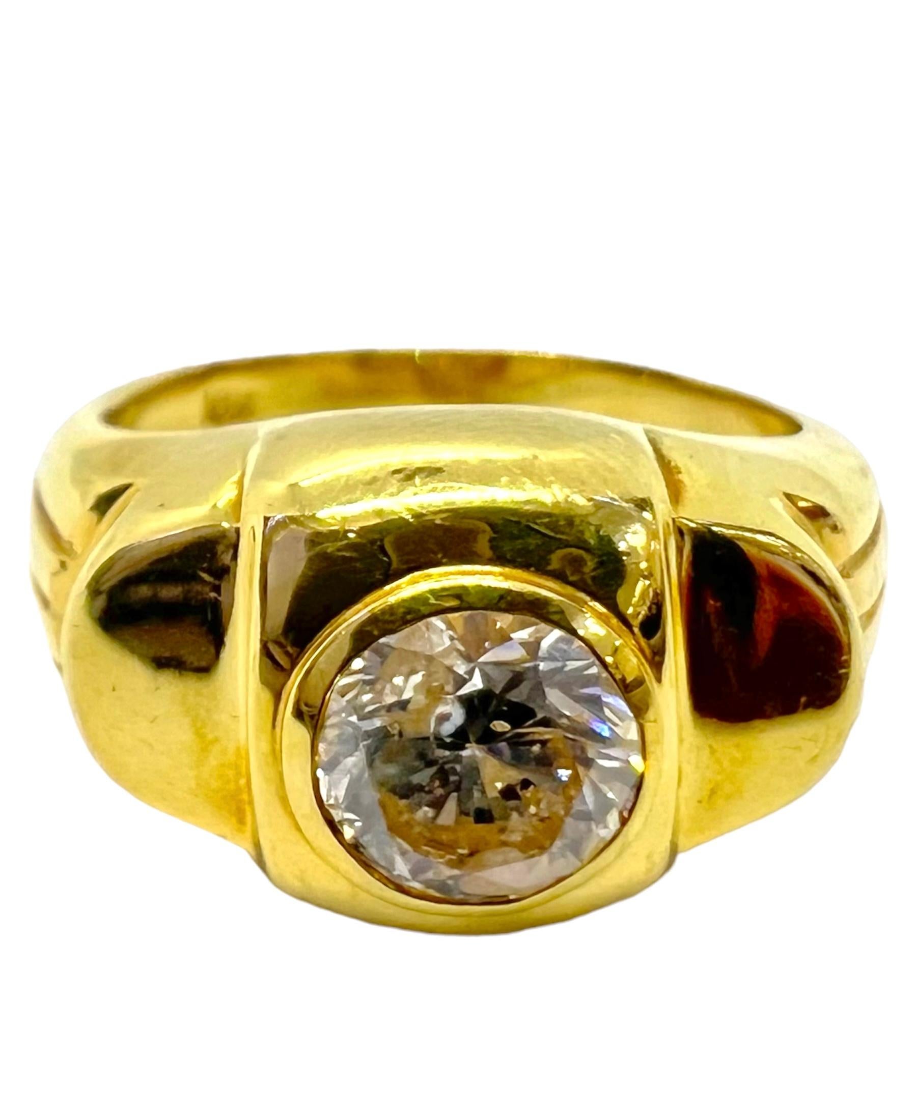 Round Cut Sophia D. 18K Yellow Gold Round Diamond Ring For Sale