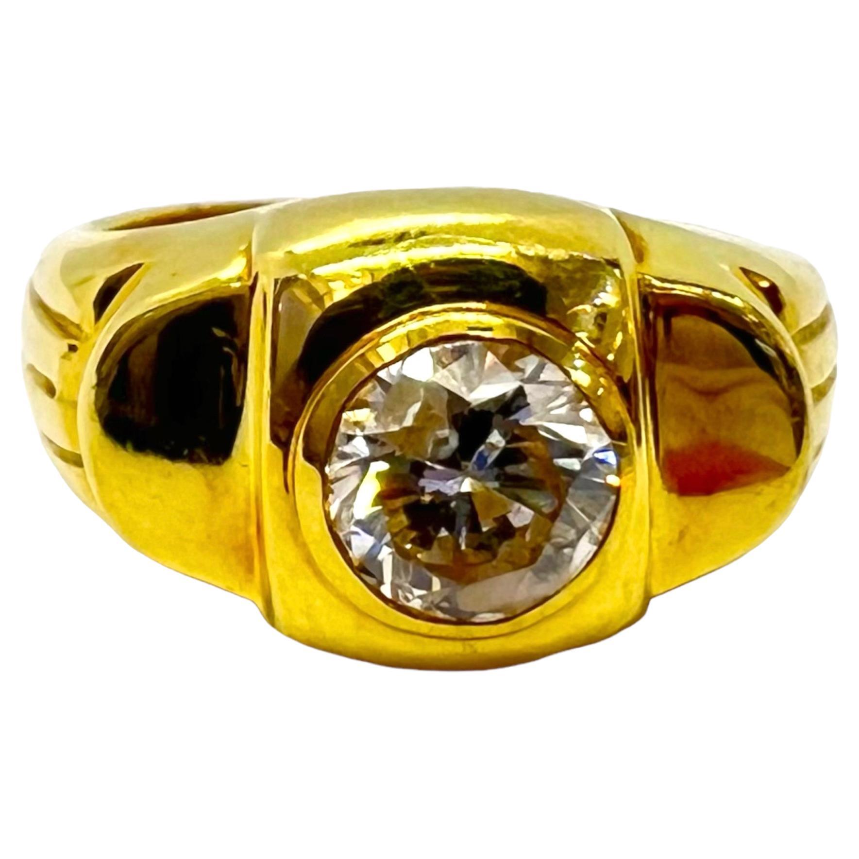Sophia D. Bague en or jaune 18 carats avec diamant rond