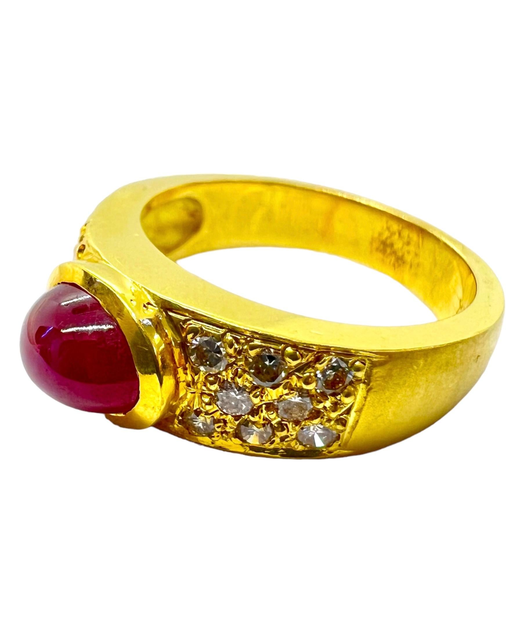 18K yellow gold ring with ruby and diamonds.

Sophia D by Joseph Dardashti LTD has been known worldwide for 35 years and are inspired by classic Art Deco design that merges with modern manufacturing techniques.