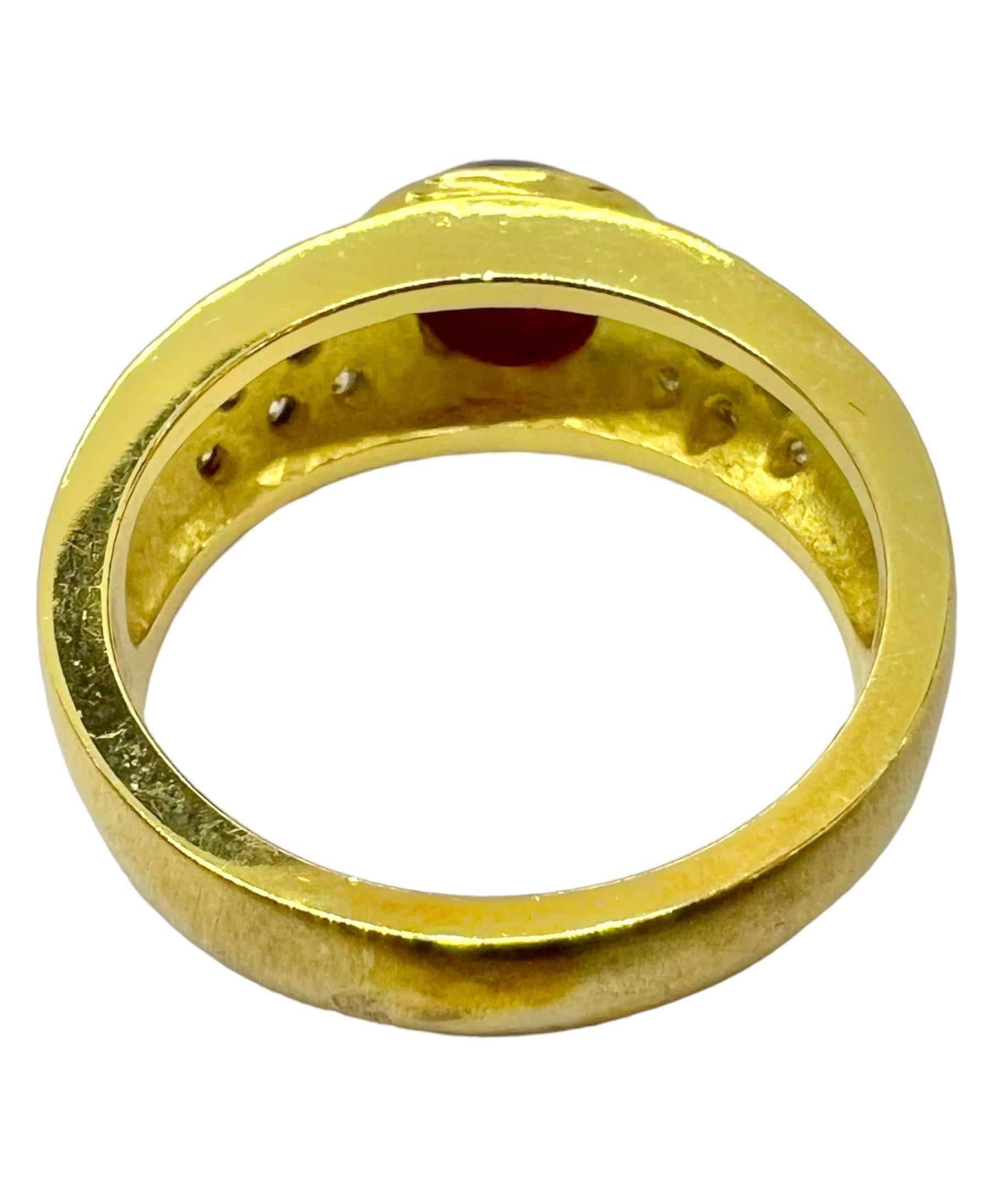 Art Deco Sophia D. 18K Yellow Gold Ruby and Diamond Ring