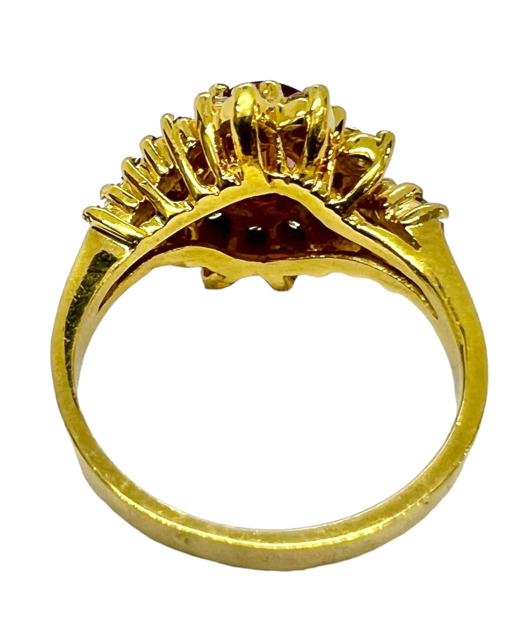 Oval Cut Sophia D. 18K Yellow Gold Ruby Ring For Sale