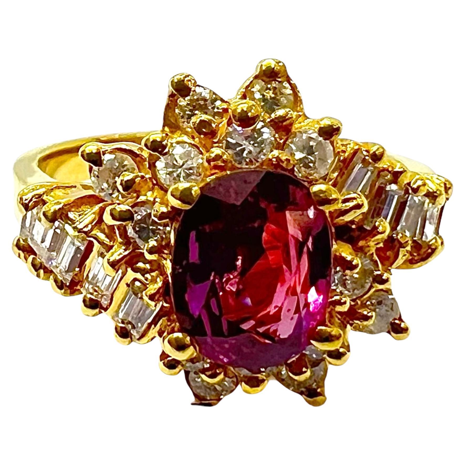 Sophia D. 18K Yellow Gold Ruby Ring For Sale