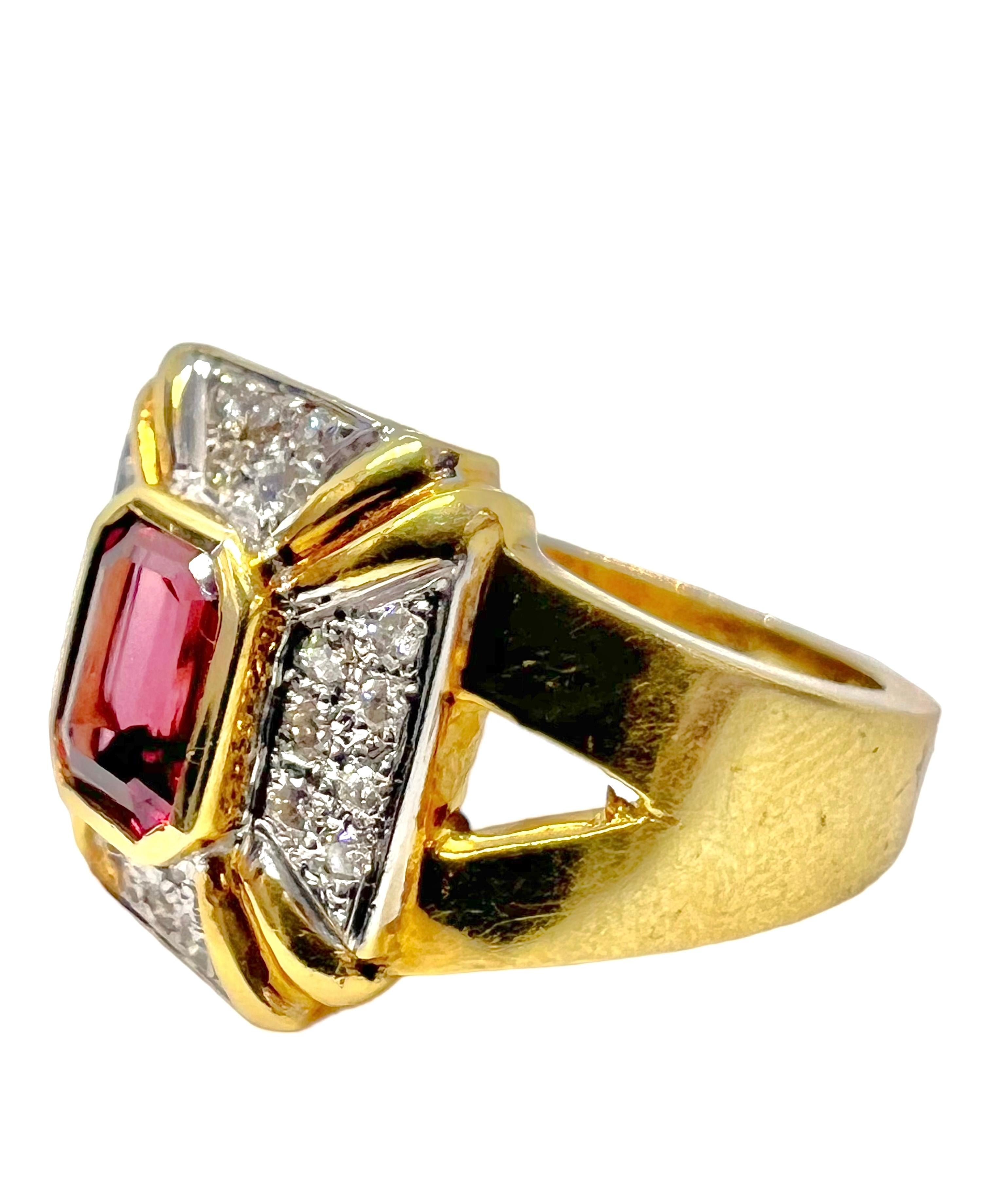 18K yellow gold ring with tourmaline and diamonds 

Sophia D by Joseph Dardashti LTD has been known worldwide for 35 years and are inspired by classic Art Deco design that merges with modern manufacturing techniques. 