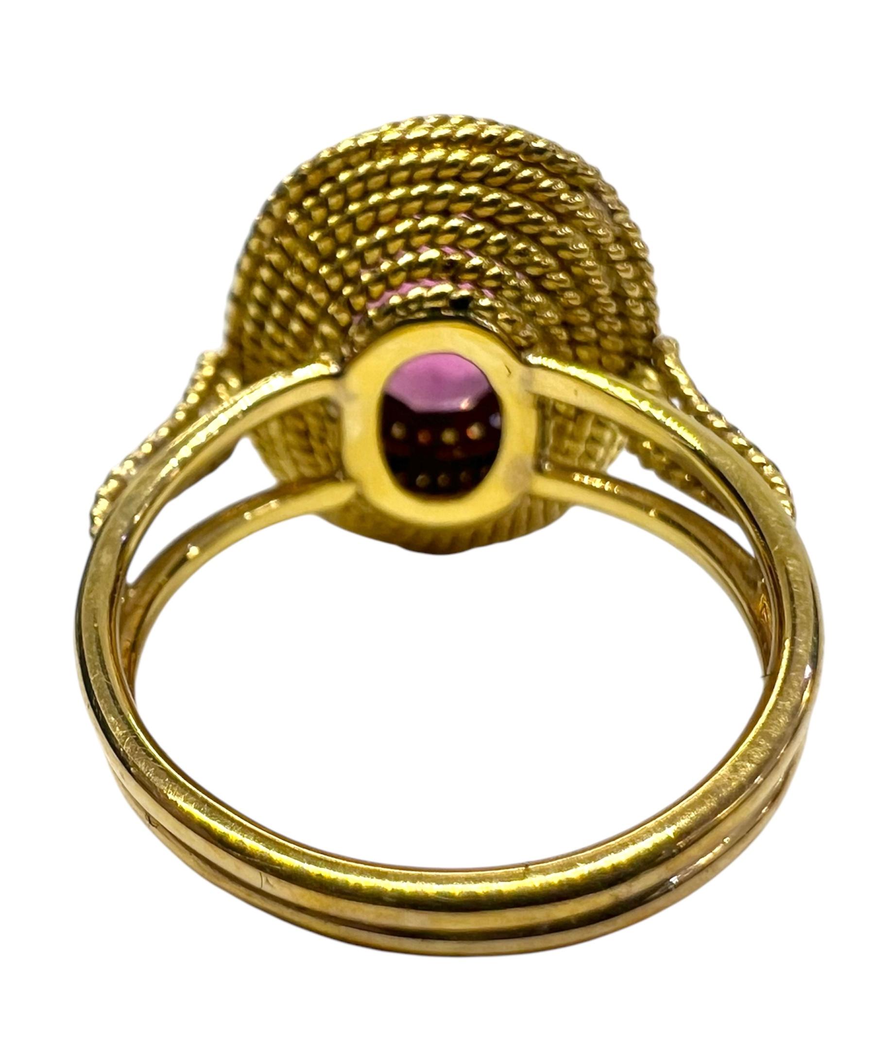 Oval Cut Sophia D. 18K Yellow Gold Tourmaline Ring For Sale