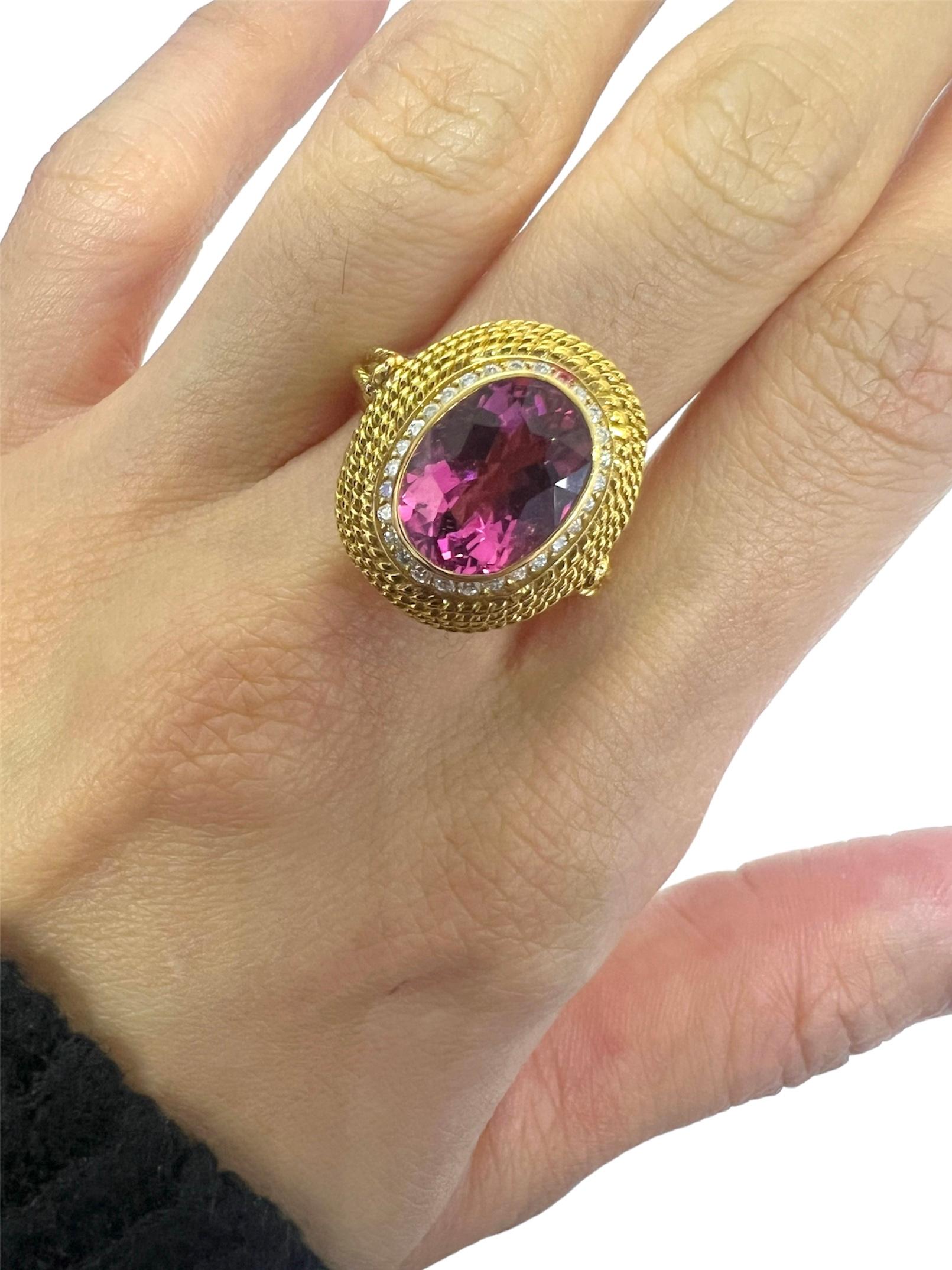 Sophia D. 18K Yellow Gold Tourmaline Ring In New Condition For Sale In New York, NY