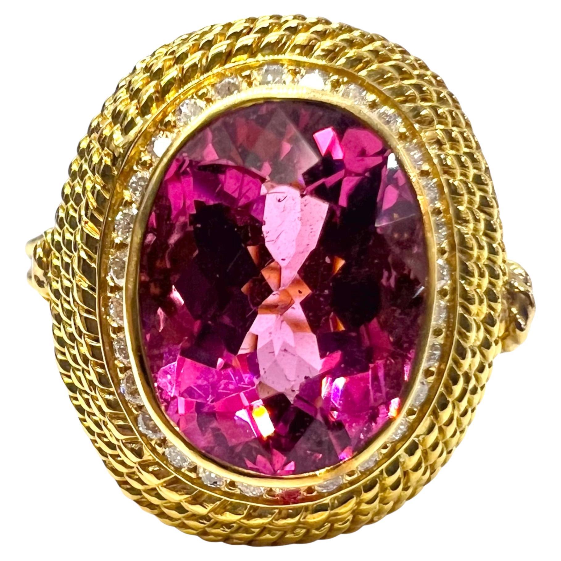 Sophia D. 18K Yellow Gold Tourmaline Ring For Sale