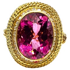 Sophia D. Bague en or jaune 18 carats avec tourmaline