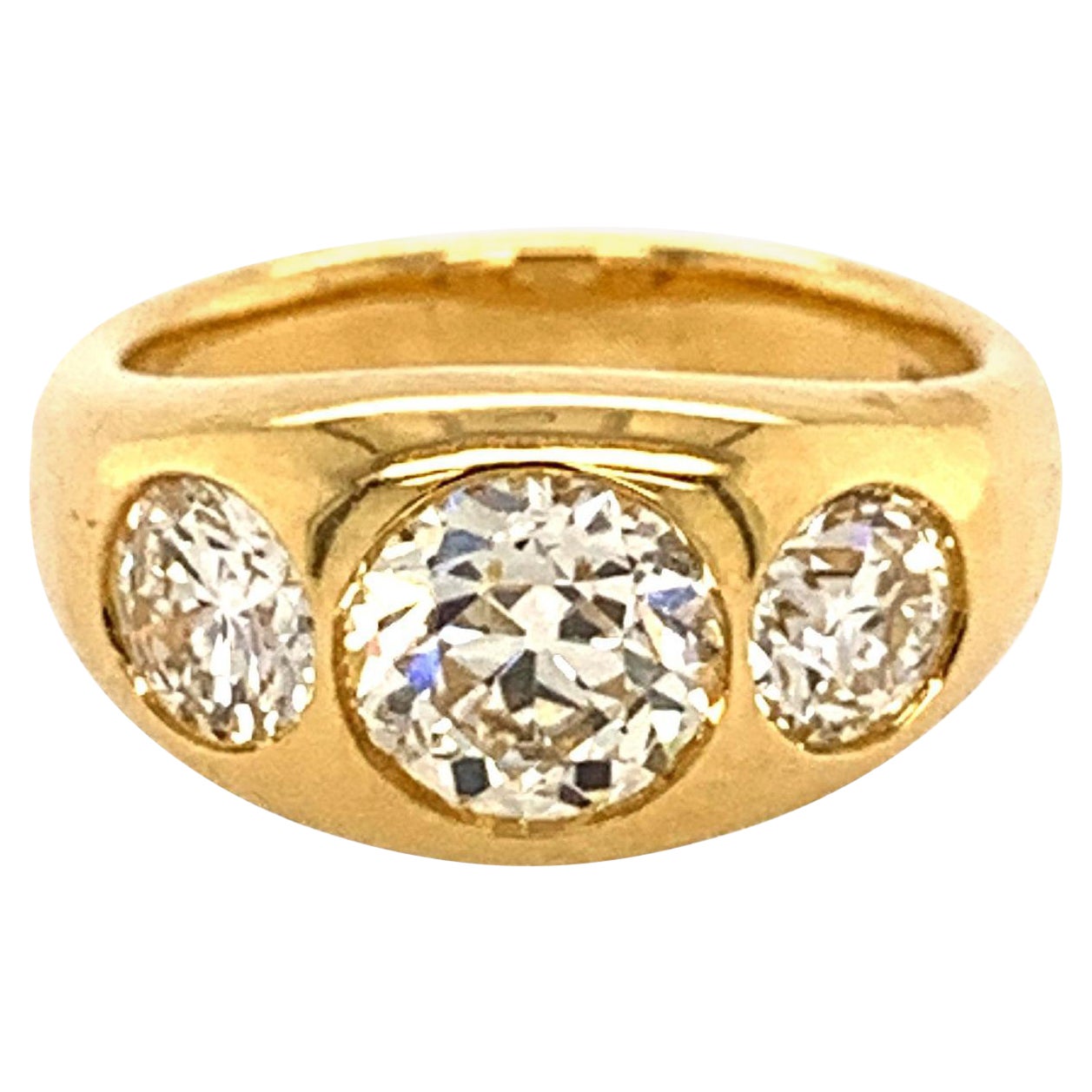 Sophia D. 18 Karat Gelbgold mit 1,63 Karat rundem Diamantring in der Mitte
