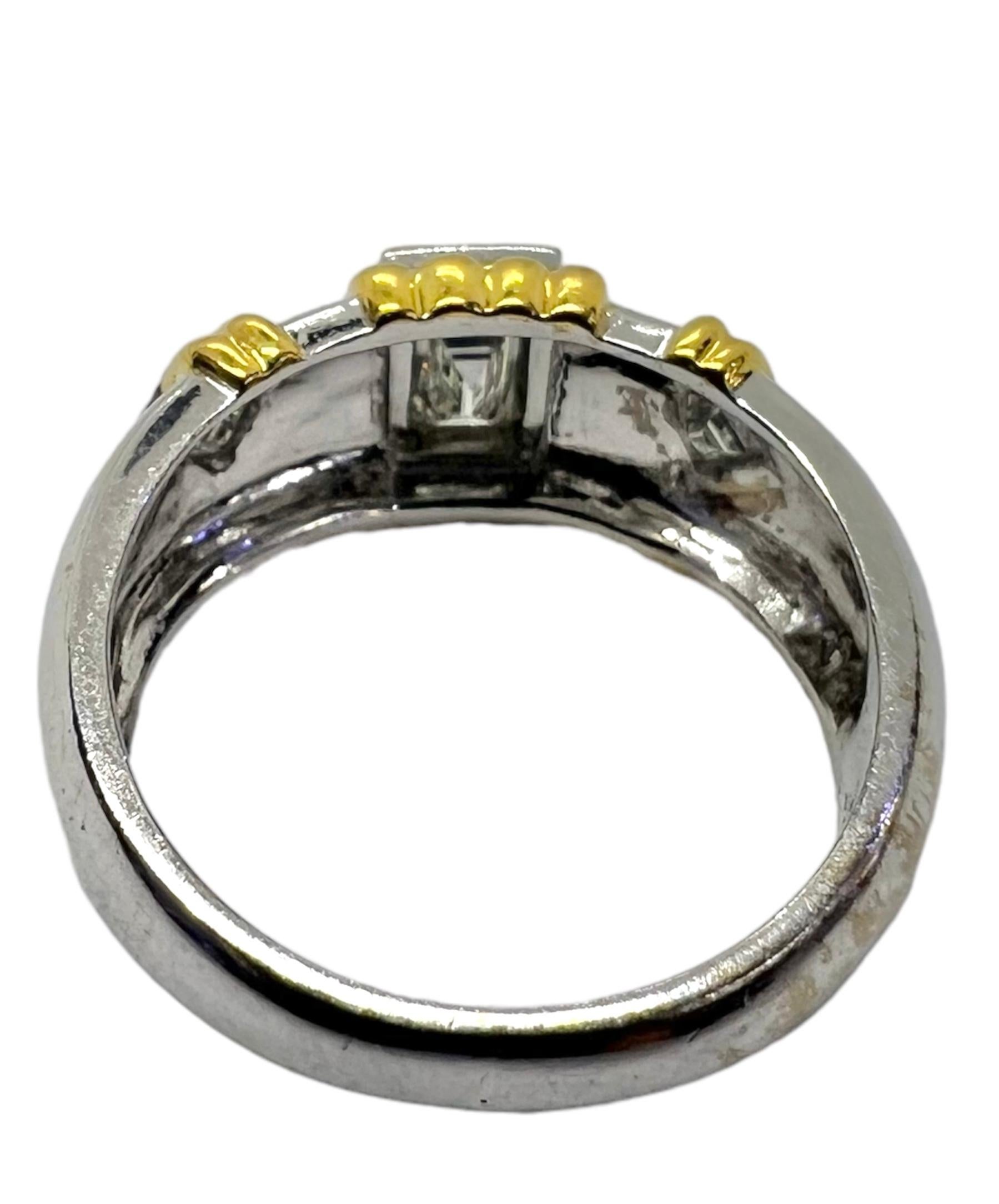 Art Deco Sophia D. 18K Yellow & White Gold Diamond Ring For Sale