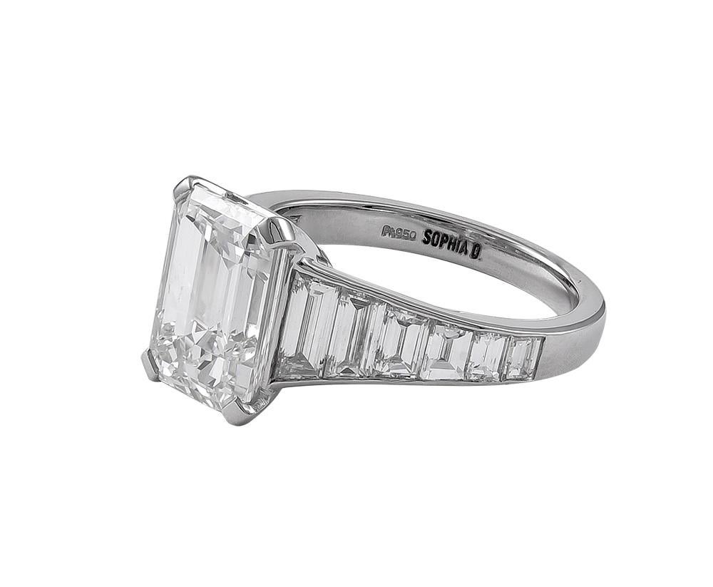 This beautiful platinum Diamond Ring is centered with a an emerald cut diamond that weighs 1.95 carats. Accentuating the center stone are small diamonds that weigh 0.76 carats.

Sophia D by Joseph Dardashti LTD has been known worldwide for 35 years