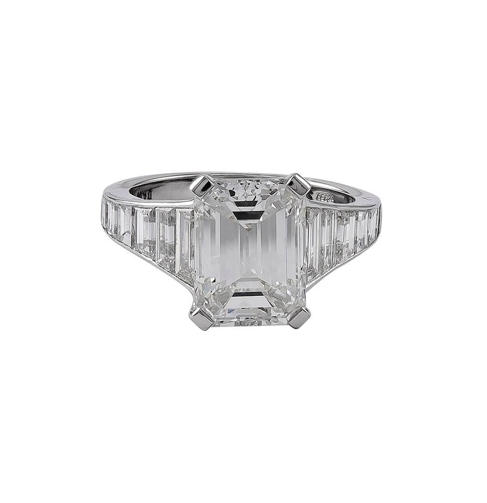 Emerald Cut Sophia D. 1.95 Carat Engagement Ring in Platinum Setting For Sale