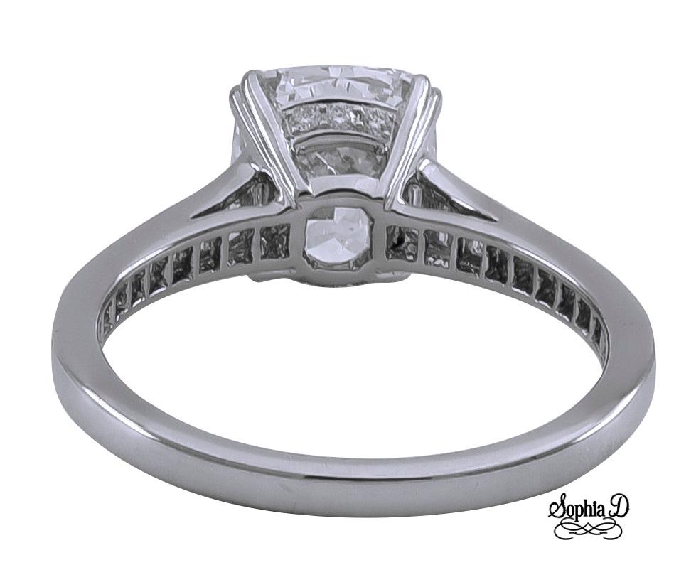 Art Deco Sophia D. 2.00 Carat Diamond Engagement Ring in Platinum Setting For Sale