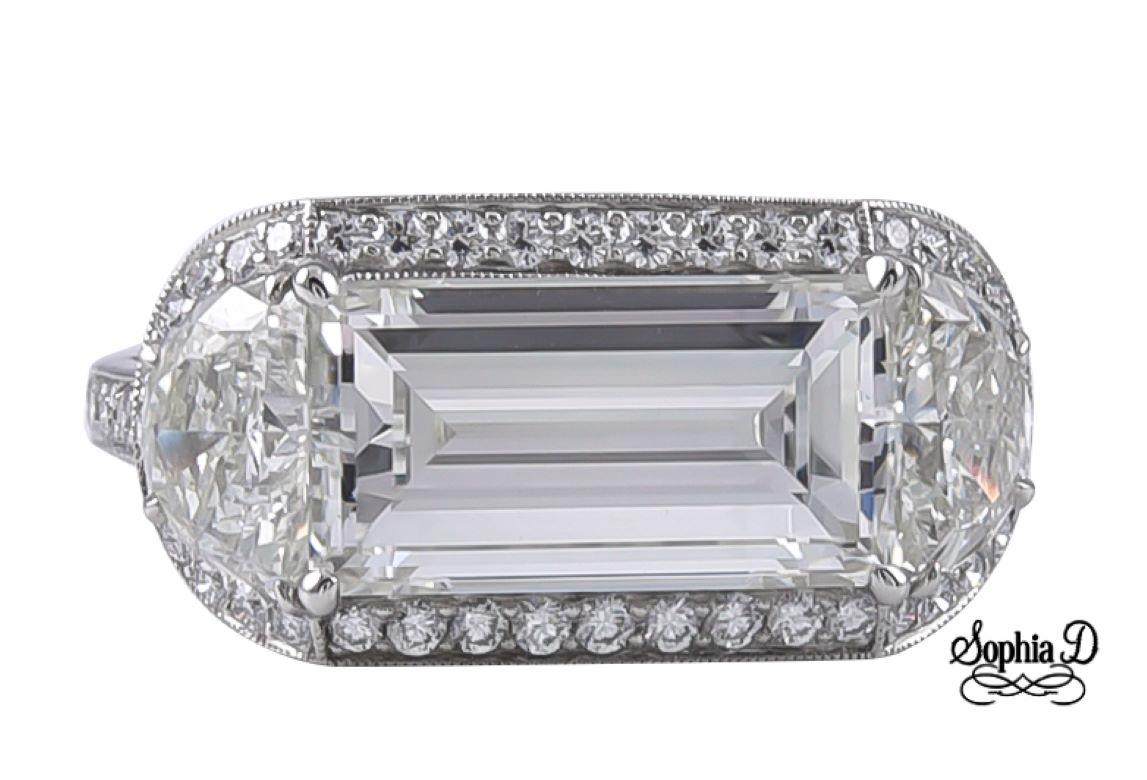 Sophia D. 2.01 Carat Diamond Art Deco Platinum Ring  In New Condition For Sale In New York, NY