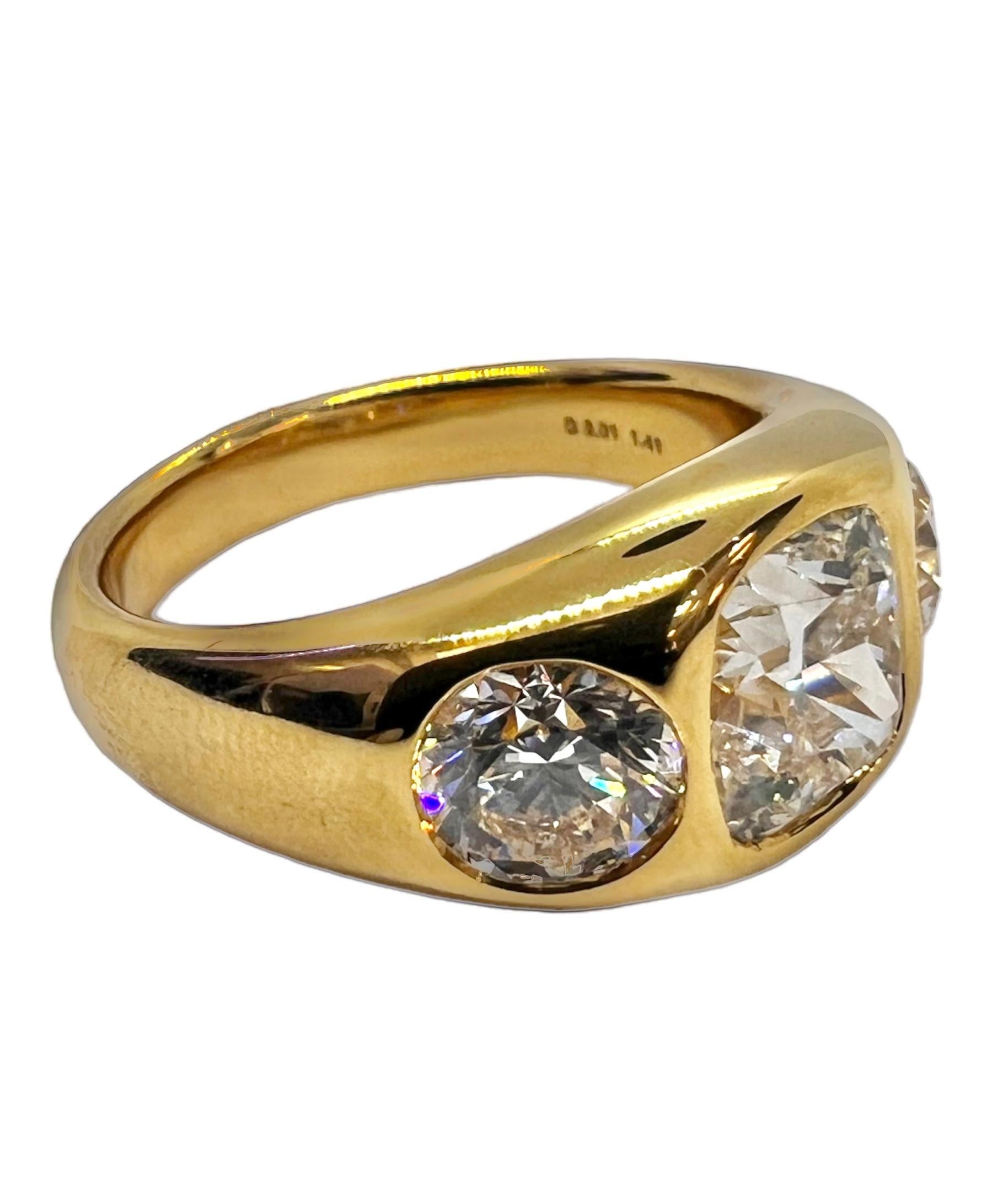 Art Deco Sophia D. 2.01 Carat Diamond Yellow Gold Ring For Sale