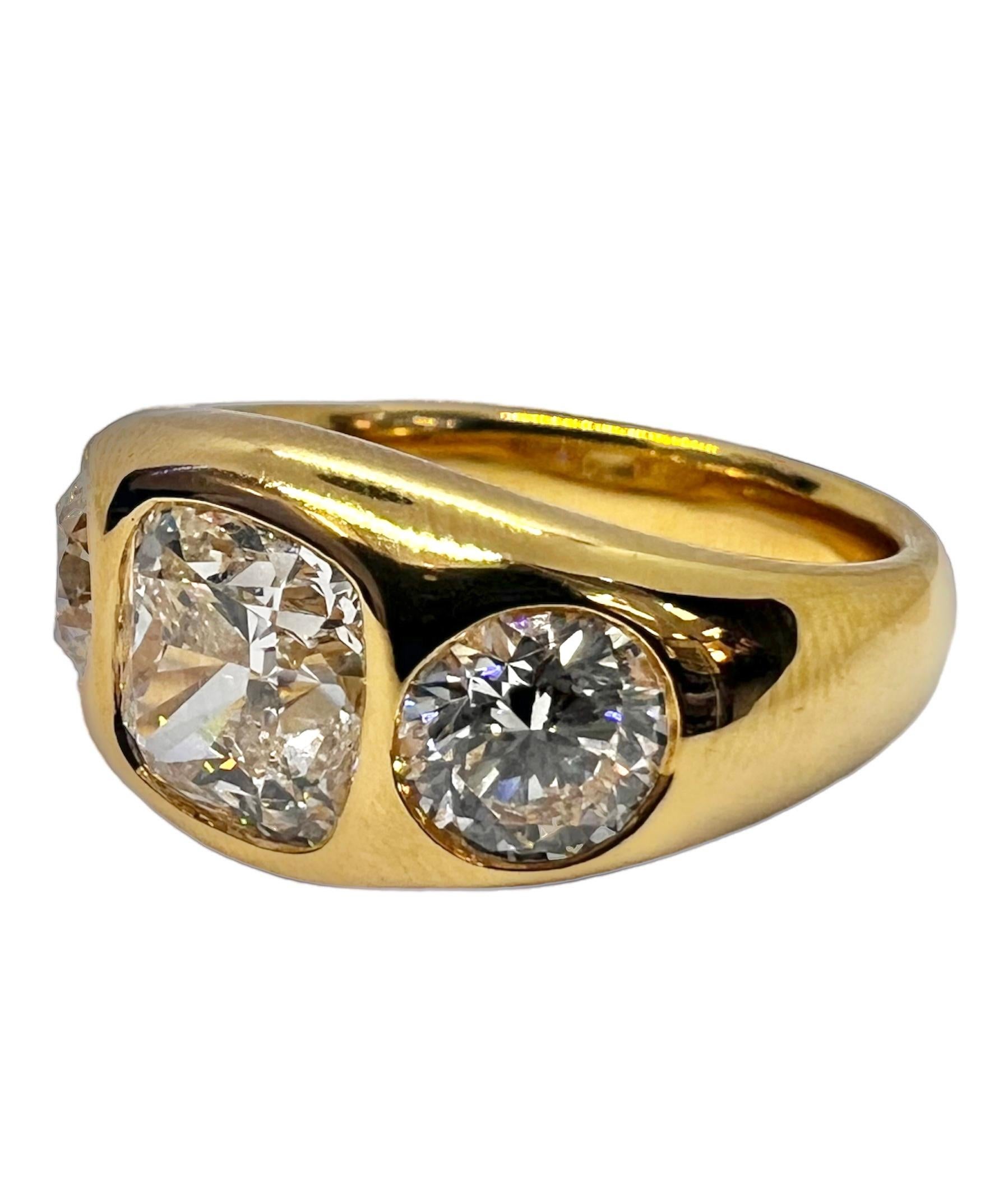Round Cut Sophia D. 2.01 Carat Diamond Yellow Gold Ring For Sale